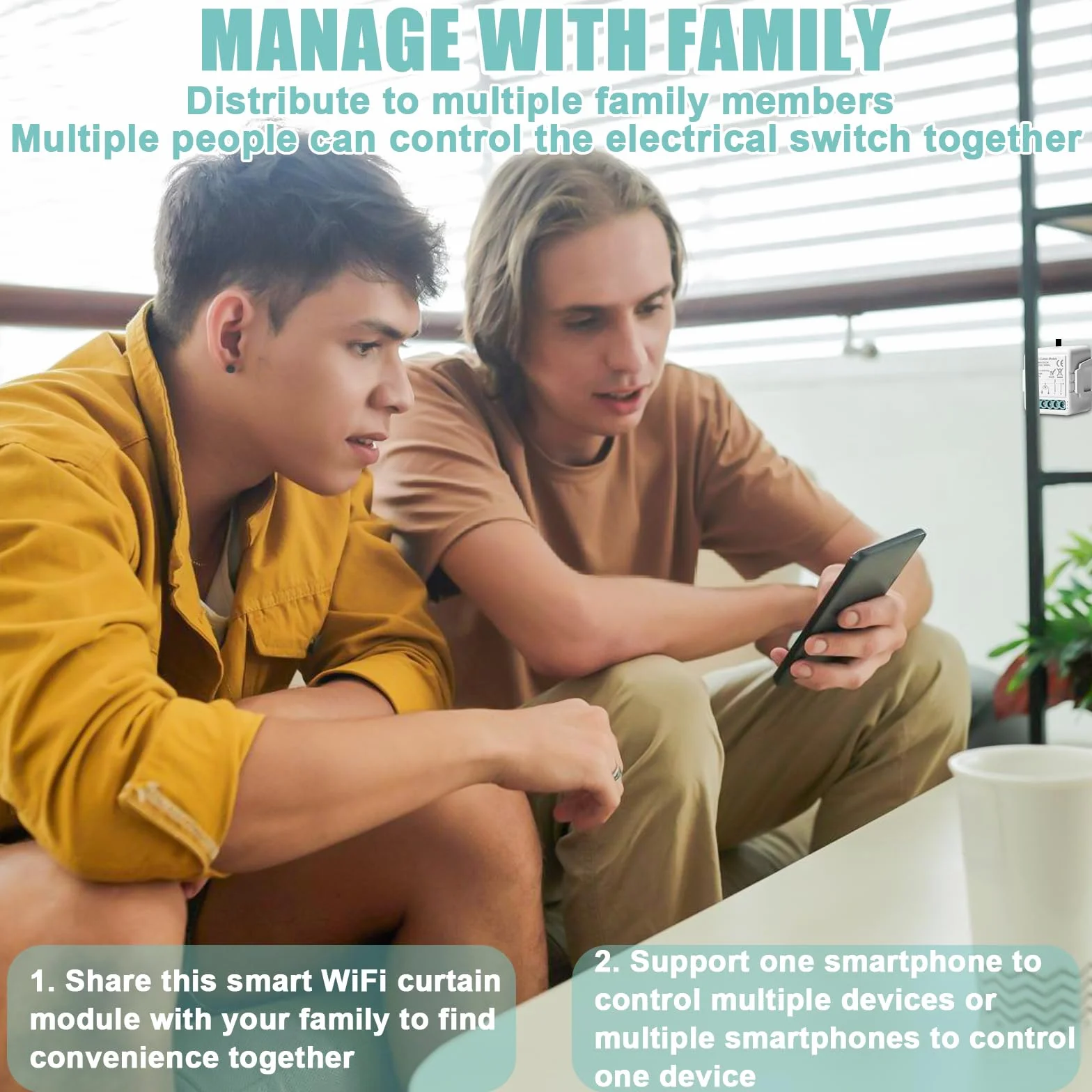 Módulo de interruptor inteligente de persiana Tuya WiFi, módulo de interruptor de persiana inteligente de 2,4 GHz, control inteligente de persiana Alexa, control de aplicación, temporizador para motor