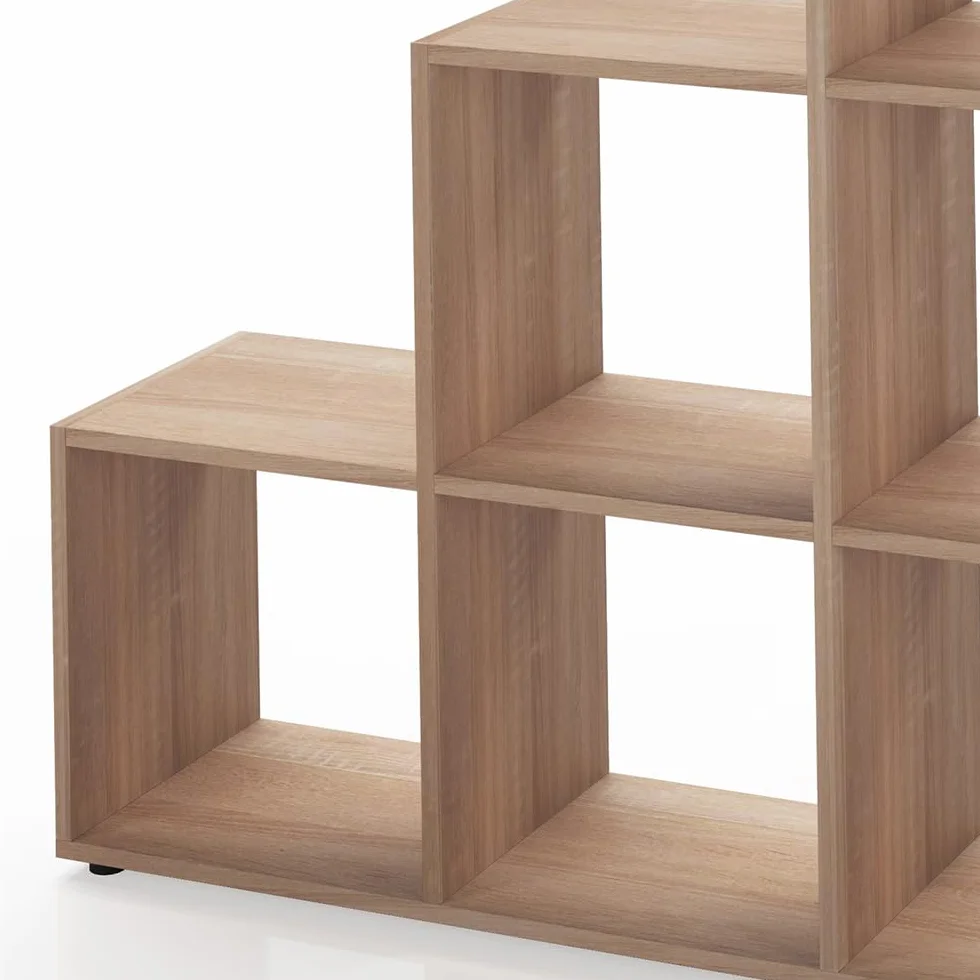 Vicco Estantería escalonada Sonoma 105 x 107.5 cm Separador de ambientes 6 estantes