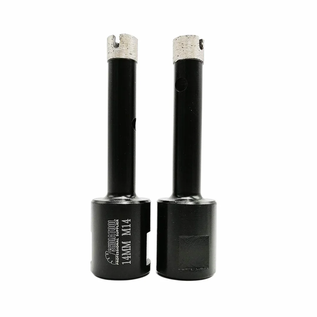 SHDIATOOL Broca de Diamante 2 Piezas 14mm Soldadura para Perforación Húmeda Granito Duro Mármol Hormigón Piedra Rosca M14