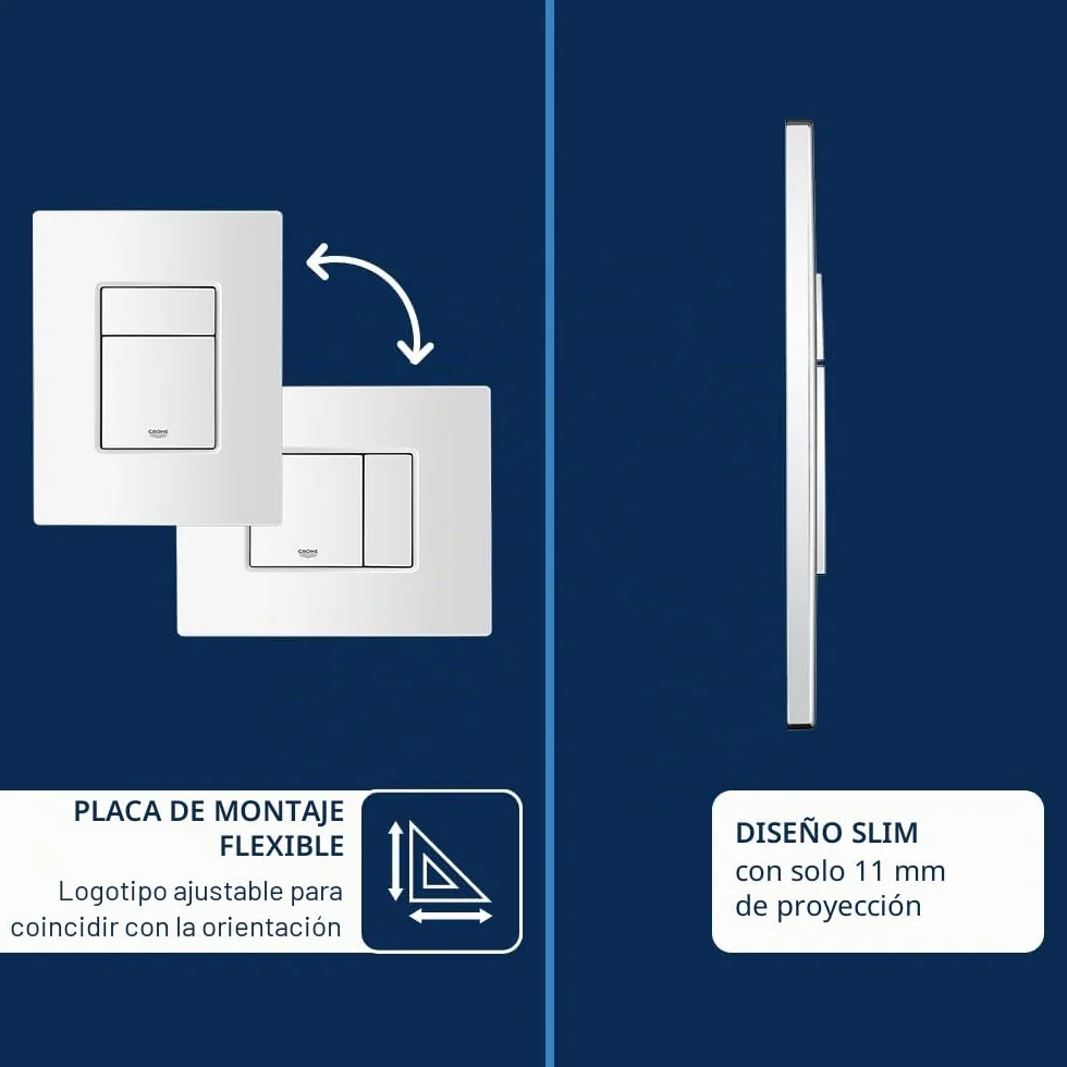 GROHE Skate Cosmopolitan Escudo, Pulsador para WC, Blanco alpino, 156 x 197 mm, 38732SH0