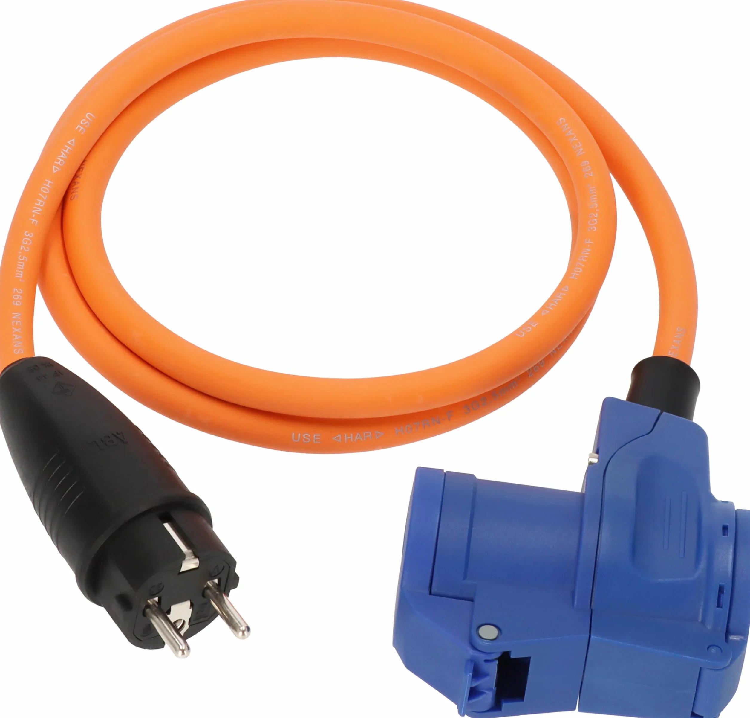 Brennenstuhl Cable adaptador CEE para camping con enchufe a tierra y enchufe angular CEE con indicador de voltaje LED incluido enchufe a tierra (cable de 1,5 m, para uso en exteriores, fabricado en