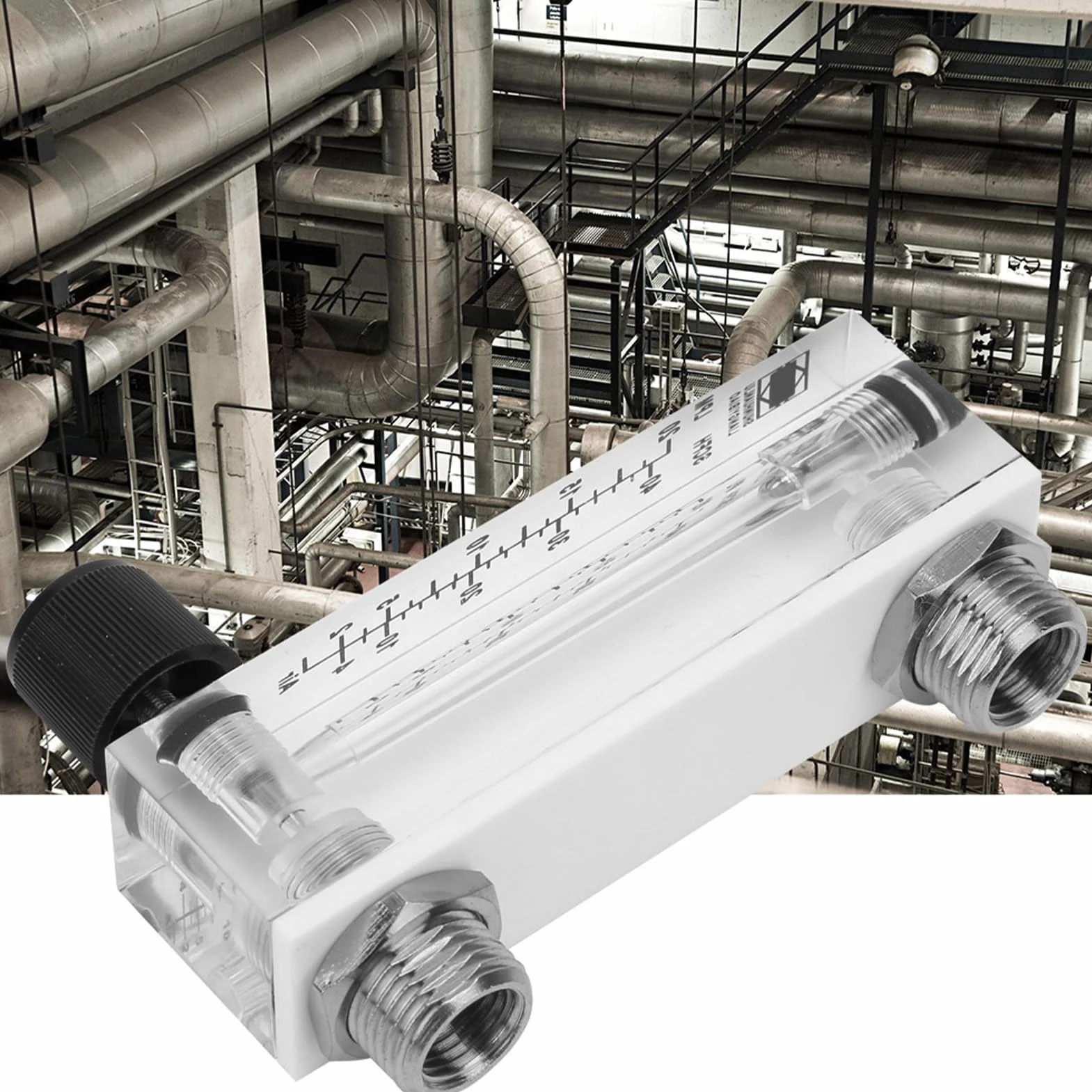 Medidor de Flujo de Gas Ajustable LZM-6T con Lecturas Intuitivas Tipo Panel para Medición de Tasa de Gas 2-20 LPM/4-40 SCFH