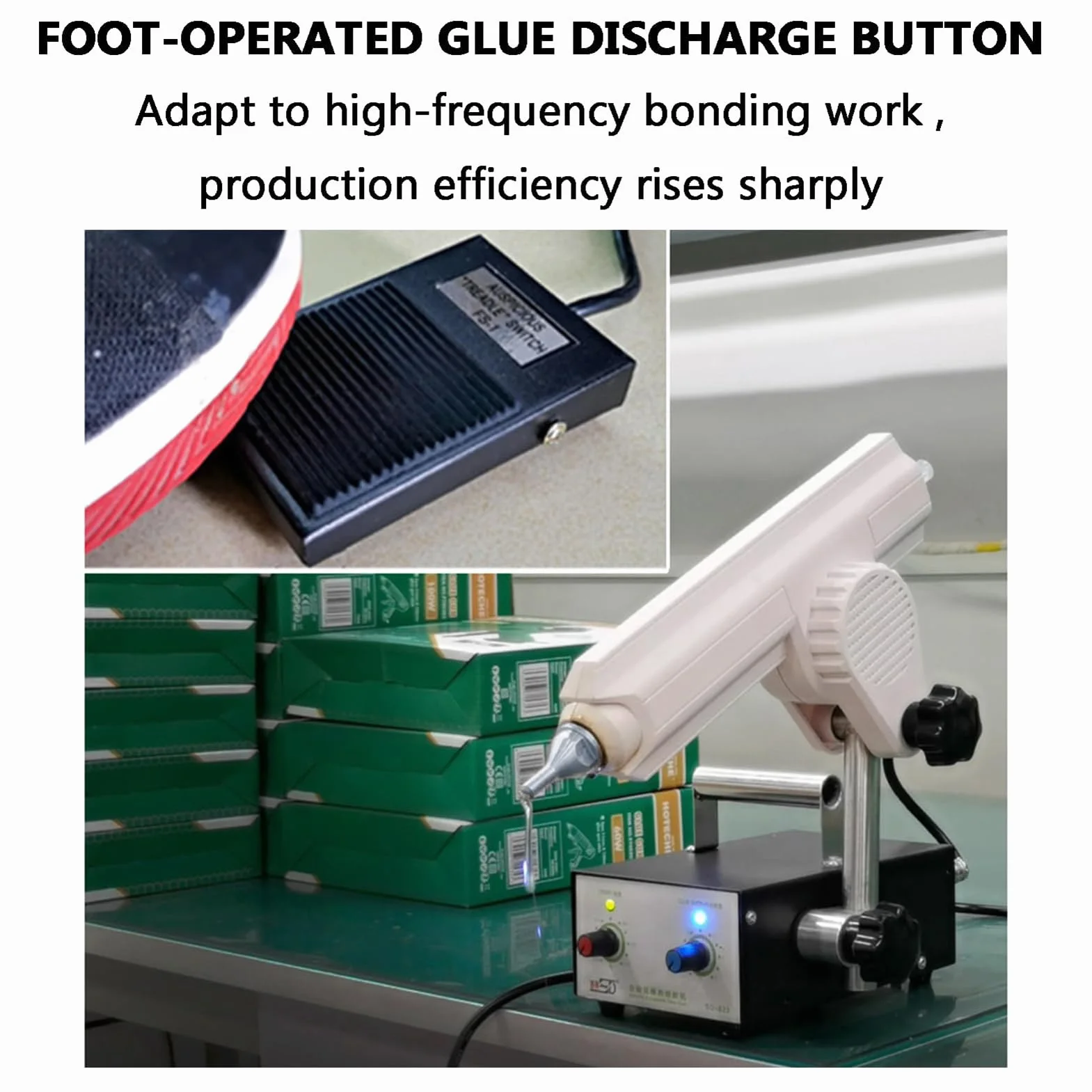 Máquina Automática De Goteo De Pegamento Termofusible, Máquina Dispensadora De Embalaje, Diámetro De Salida De Pegamento 4 Mm, Temperatura 170-250 ℃, Para Operaciones De Línea De Montaje Y Embalaje