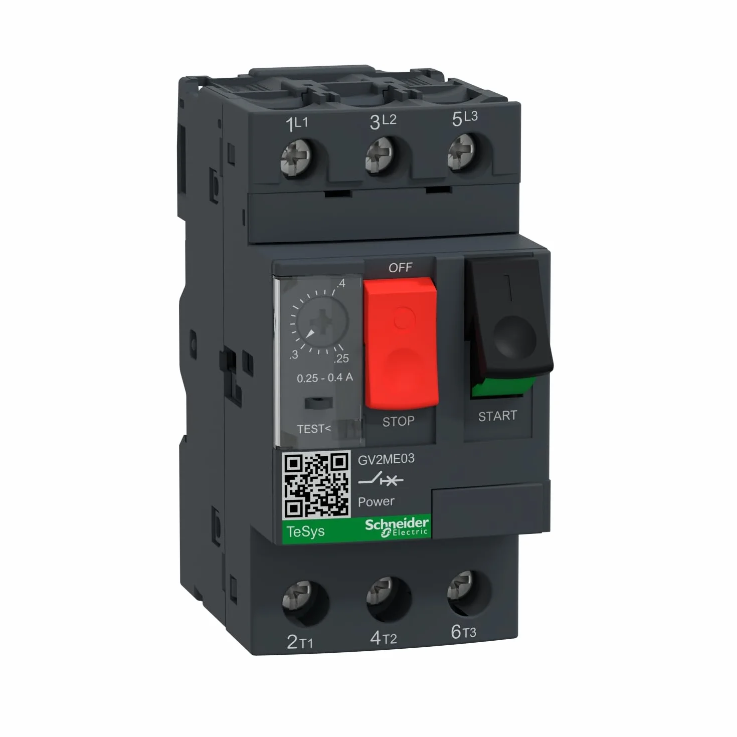 Schneider Electric GV2ME03 Tesys Gv2, Disyuntor Magnetotérmico, 0,25-.0,40 A, Conexión Por Tornillo
