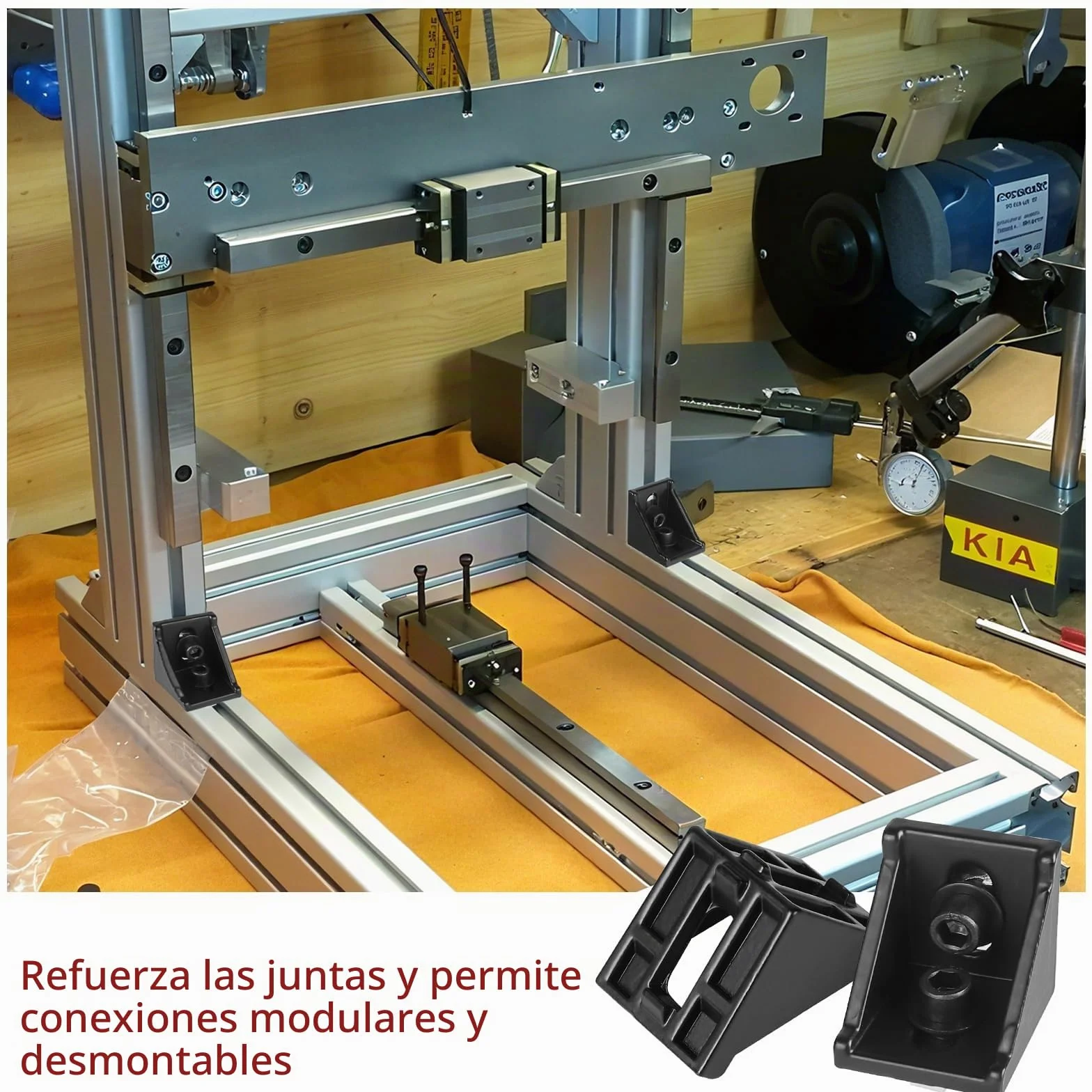 20pcs Conectores angulares de aluminio, ángulo de 40 x 40, Soporte de pared de ángulo de 90 grados, Perfil de aluminio 4040, Ranura 8 para perfil de puntales, Impresora 3D