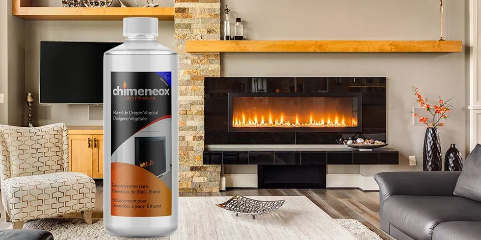 Caja 8 Botellas de 1 litro Bioetanol 99,5% Origen Vegetal para chimeneas | chimeneox