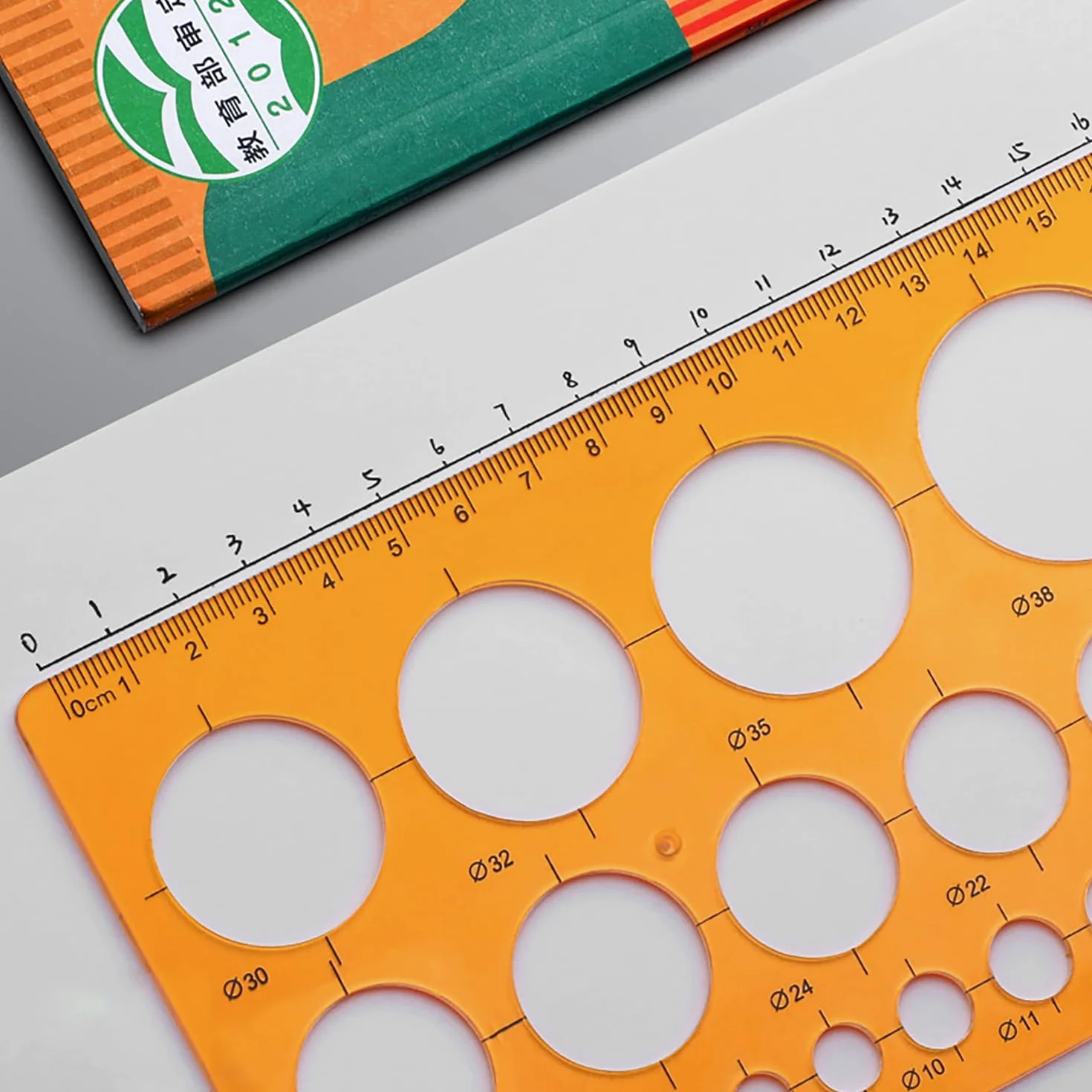 Plantillas Para Dibujar, Plantilla Círculos, Reglas Dibujo Técnico, Plantilla Elipses Isométricas, Reglas Círculo Geométrico (Naranja Transparente)