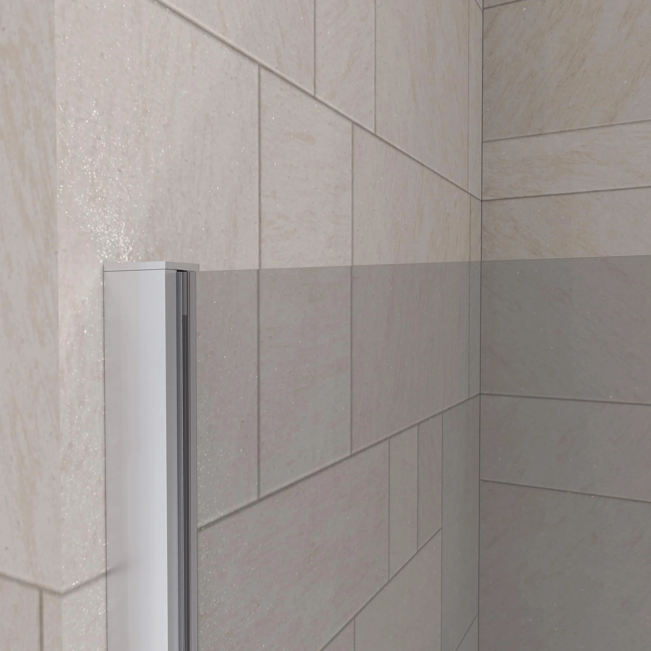 Mampara de Ducha Fija con Panel Abatible Cromo 60 cm + 40 cm – Cristal Templado 8 mm Antical – Mampara Walk In Reversible para Baño Moderno – HOGAKIS