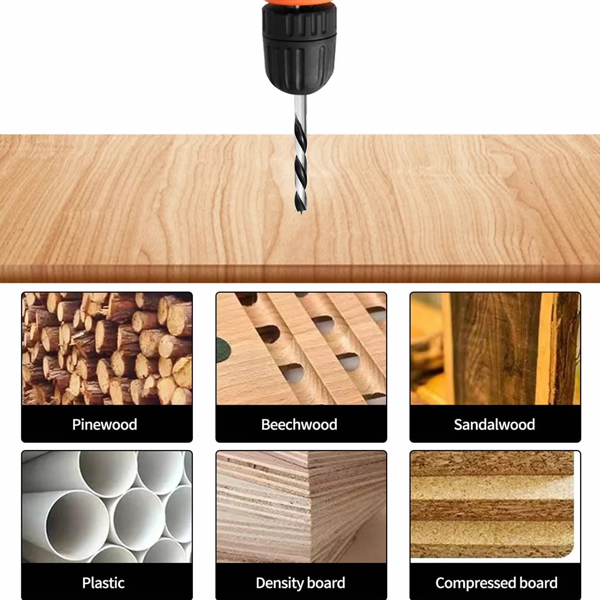 Brocas Madera, Meccion 3mm 10Pcs Professional Brad Point Brocas de Espiral para Madera