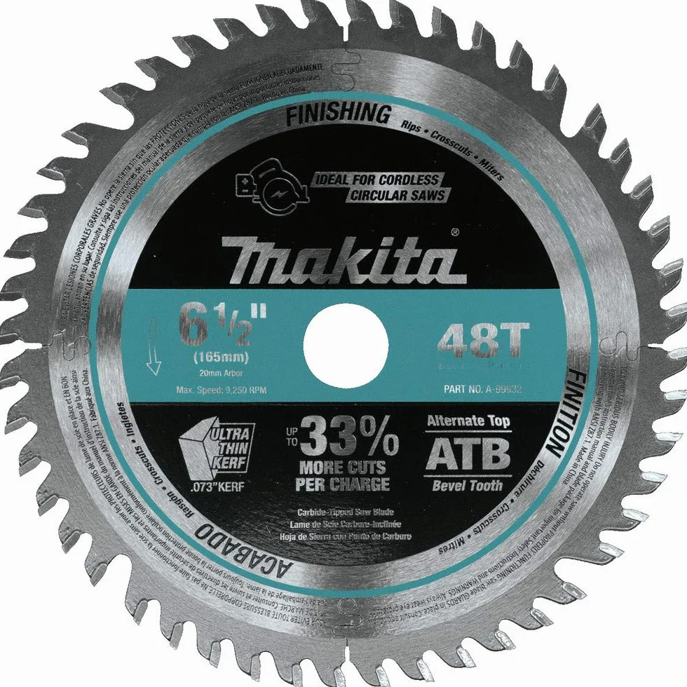 Makita B-56764 Hoja de sierra circular Specialized TCT 165x20mm 48T Madera