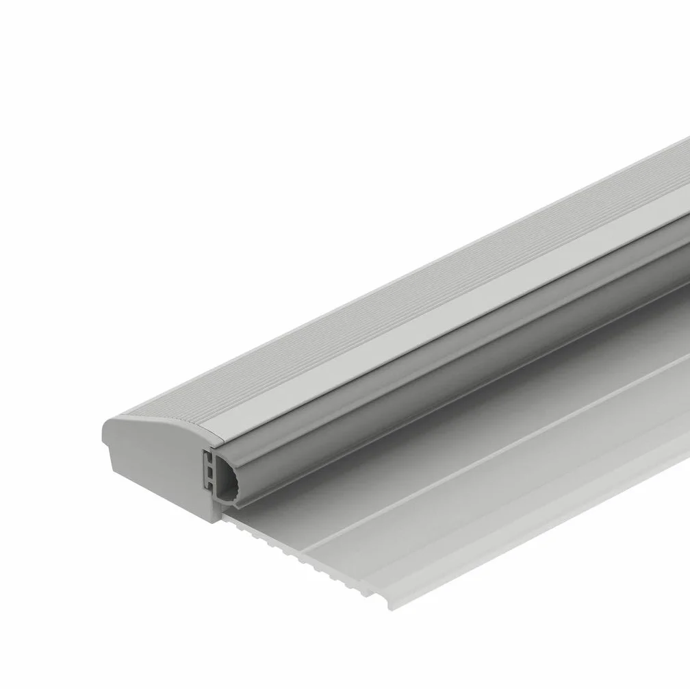 GedoTec - Umbral de puerta de aluminio con tope de puerta de piso con sello | Longitud 840 mm | en aluminio anodizado plata | metal antracita | herrajes Herrajes arquitectónicos | 1 pieza