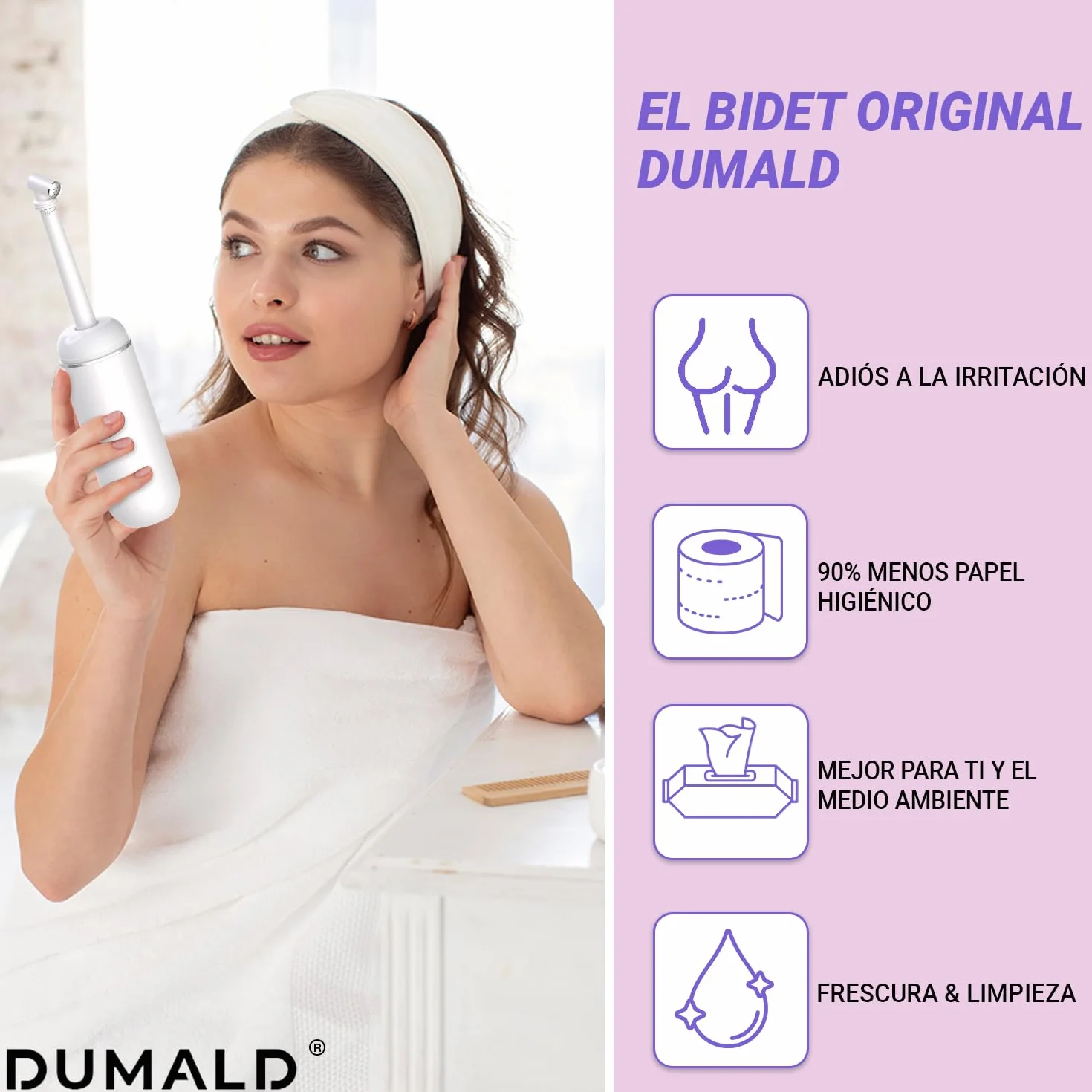 Bidet Portatil para WC - Bide Portatil Mujeres y Hombres 380ML - Botella Perineal Postparto - Grifo Bidet para WC - Portable Bidet para WC - Ducha Bidet - EL ORIGINAL