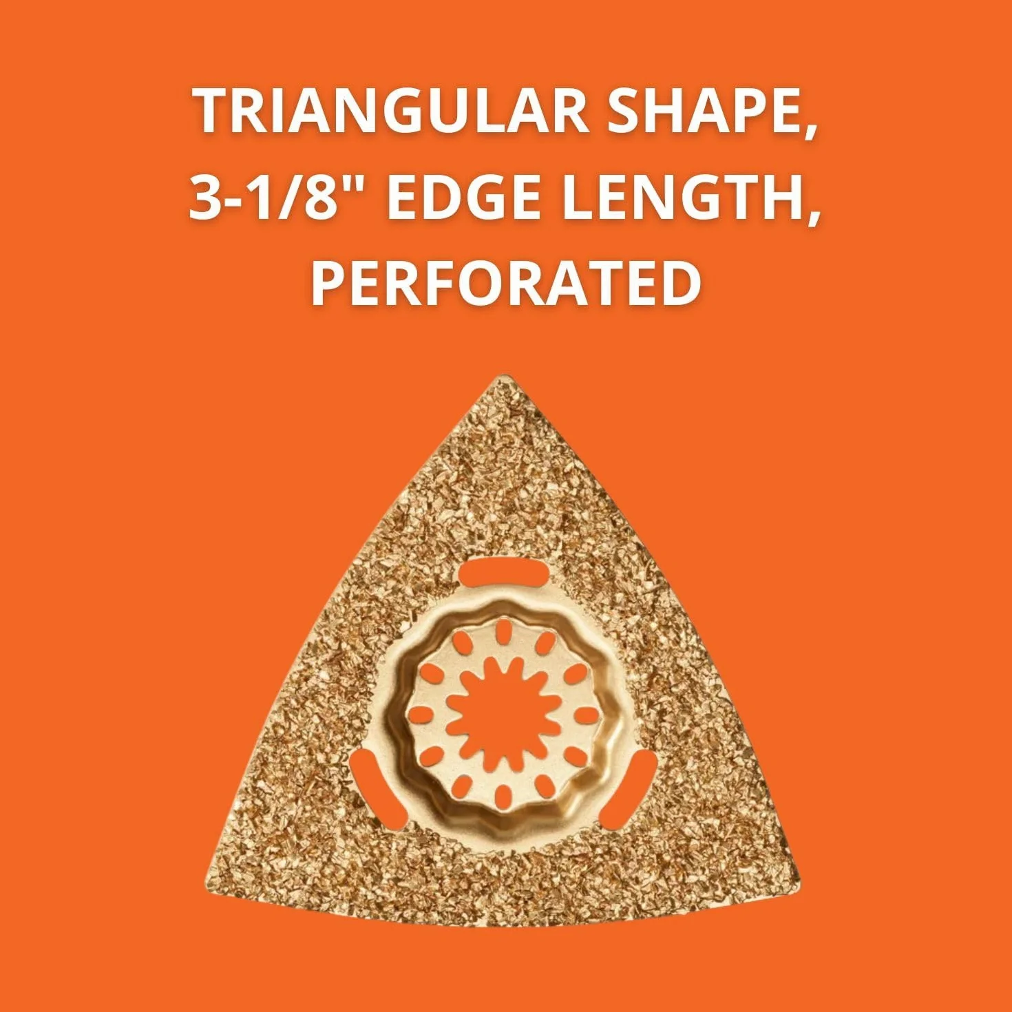 FEIN Rascador de metal duro, Forma triangular, longitud de canto 80 mm, perforado, también puede utilizarse con aspiración de polvo. Alojamiento SL