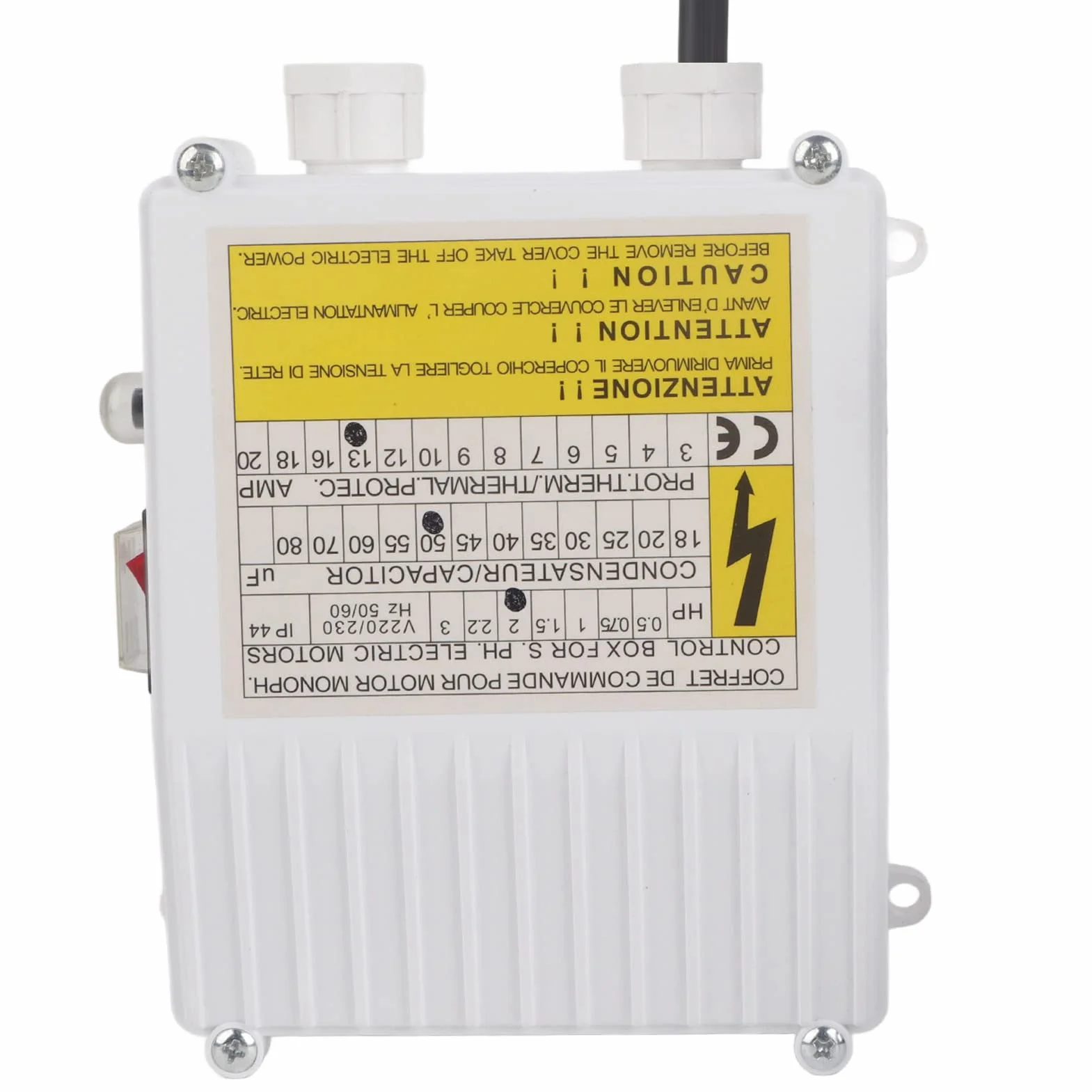Controlador de Bombas Sumergibles Caja de Control de Bomba con Controlador de Disyuntor de Protección Térmica para Bombas Sumergibles, Bombas de Succión Domésticas (1500W Enchufe
