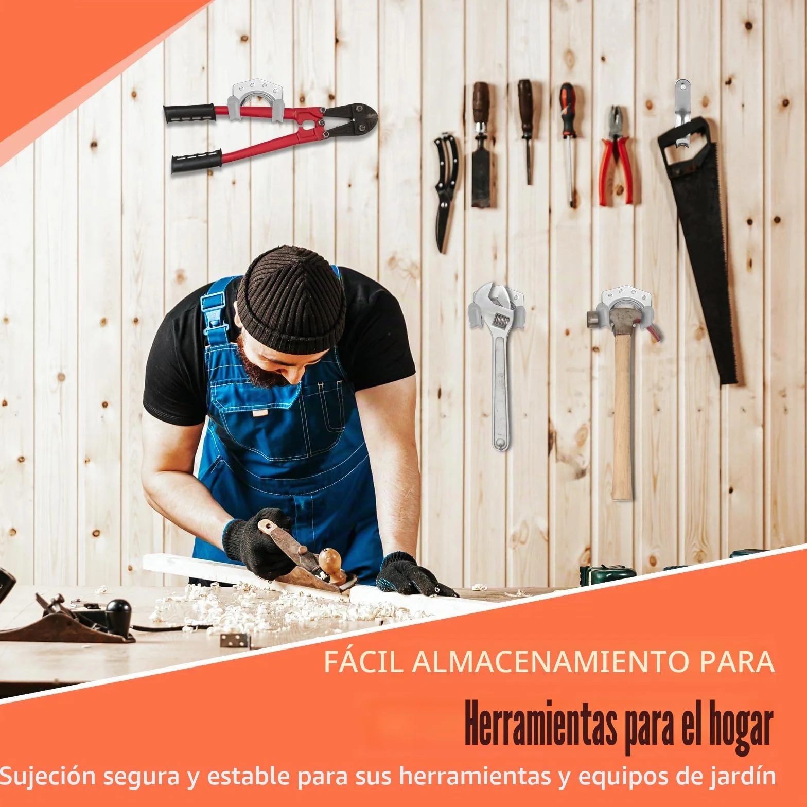 Paquete de 18 Ganchos Portuherramientas de Jardín, Soporte de Gancho Simple/Doble para Cobertizo, Jardín, Bicicleta con 30 Tornillos, 1 Destornillador (Plateado)