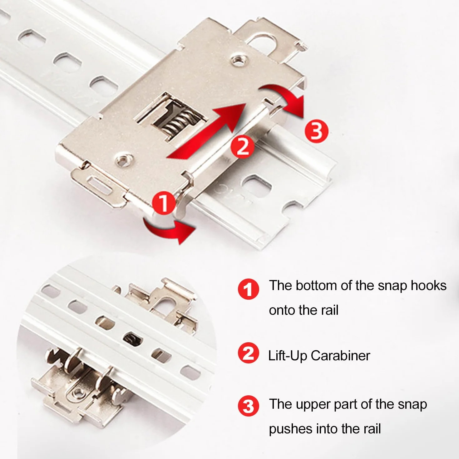 4 Piezas Pinza de Sujeción para Relé de Estado Sólido, Con Tornillos de Fijación, Proporciona una Sujeción Estable, Adecuada para Adaptador de Carril DIN de 35 mm (tamaño uniforme)