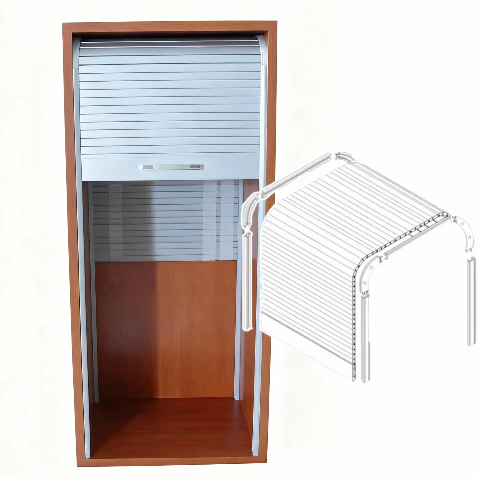 Cabina rodante con puertas plegables de gas con puertas correderas, puerta enrollable de ternera (16 x 27 pulgadas, 16 x 27 pulgadas)