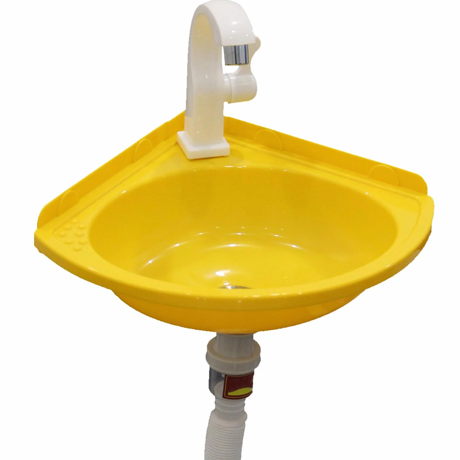 Lavabo de Esquina Plástico Multicolor | Lavabo Pared Compacto para Autocaravana/Jardín | Fregadero de Plástico para Exterior para Sótano/Camping (Fácil instalación)