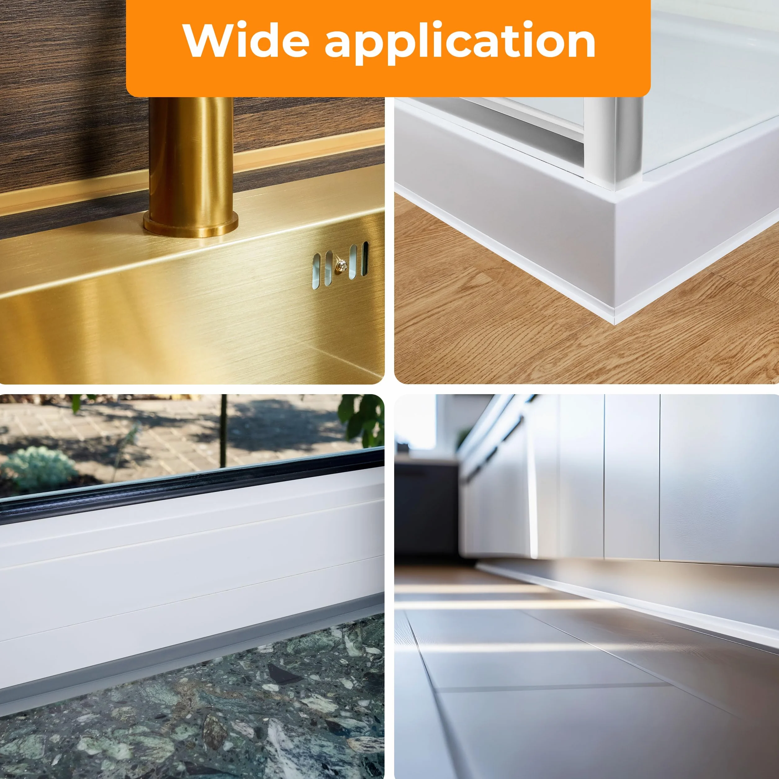 Rodapiés Flexible Autoadhesivo - 40 mm x 40 mm - Rodapié Plegable para Cocina, Baño - Cinta de sellado, Perfil PVC - Estanco, Decorativo - 10 Metros, Negro