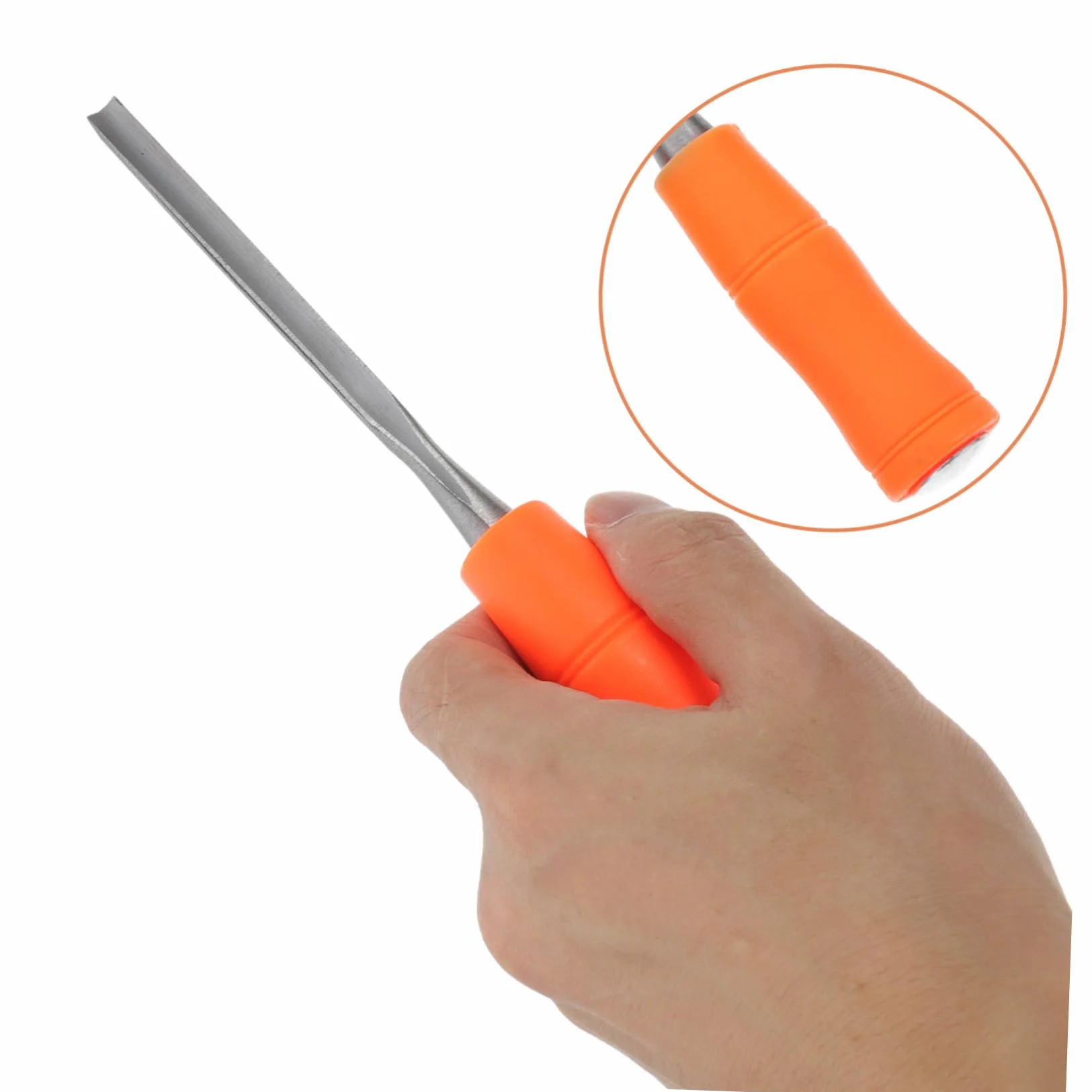 Cincel para Tallar Madera Juego de 4 Piezas de Acero | Juego de Formones para Madera, Espátula Plana Incluida, Agarre Cómodo y Diseño Ergonómico, para Taller de Talla en Madera