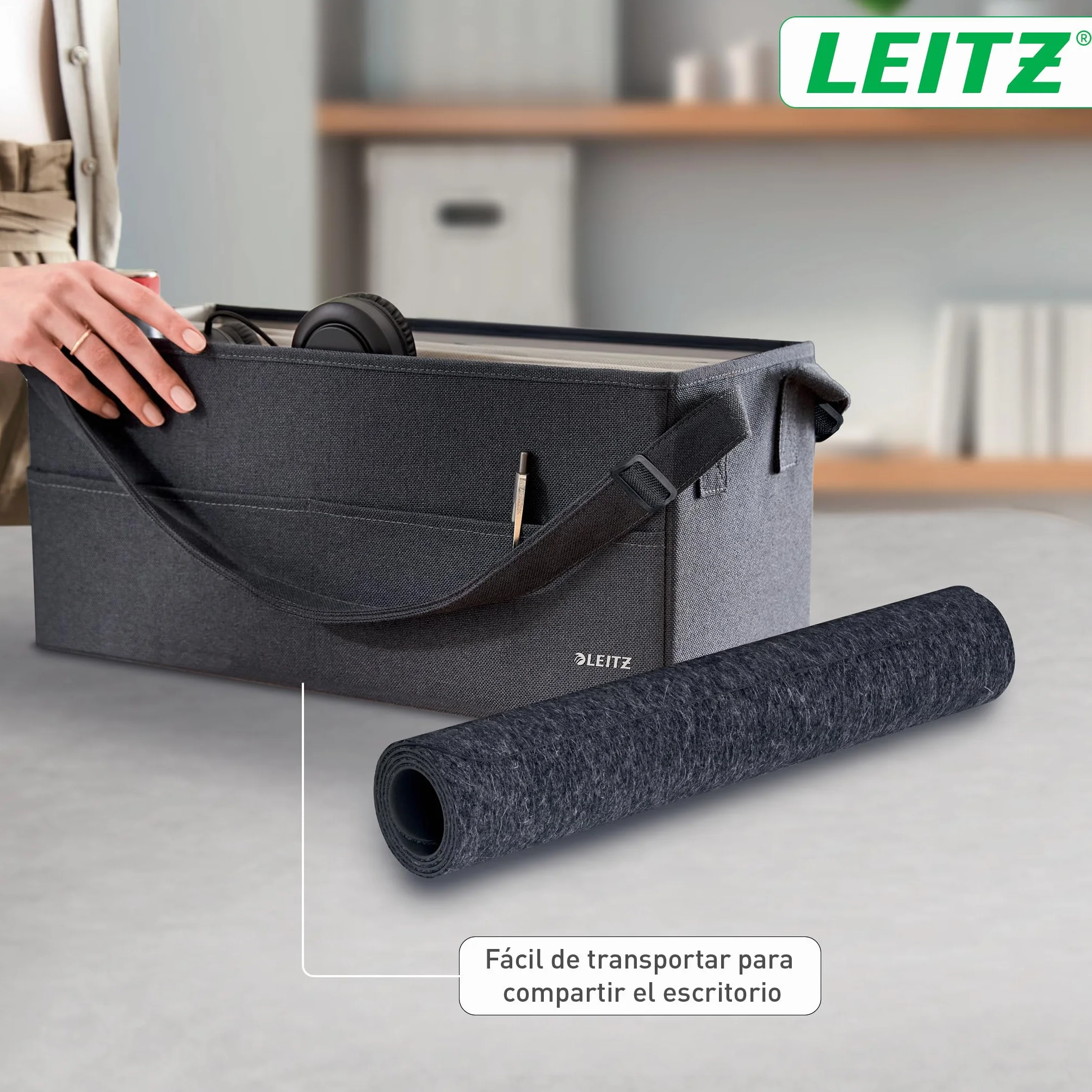 Leitz Alfombrilla de Fieltro Grande para Escritorio 70x36cm Gris Protector Antideslizante