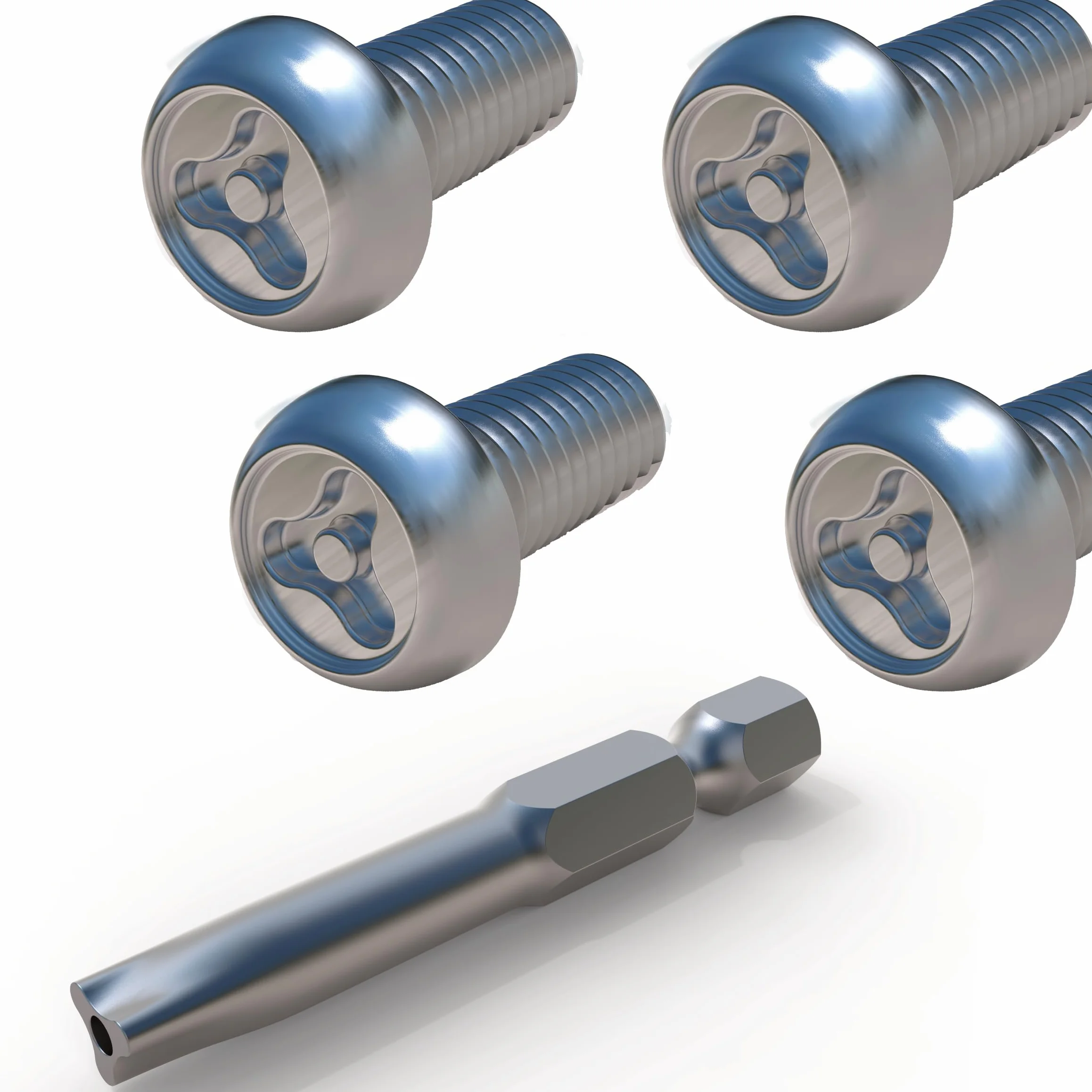 Tornillos de seguridad de acero inoxidable con cabeza en Y, M6, cabeza en Y con agujero, juego de tornillos con punta, tornillos antirrobo V2A, antimanipulación, Y_4M6*25
