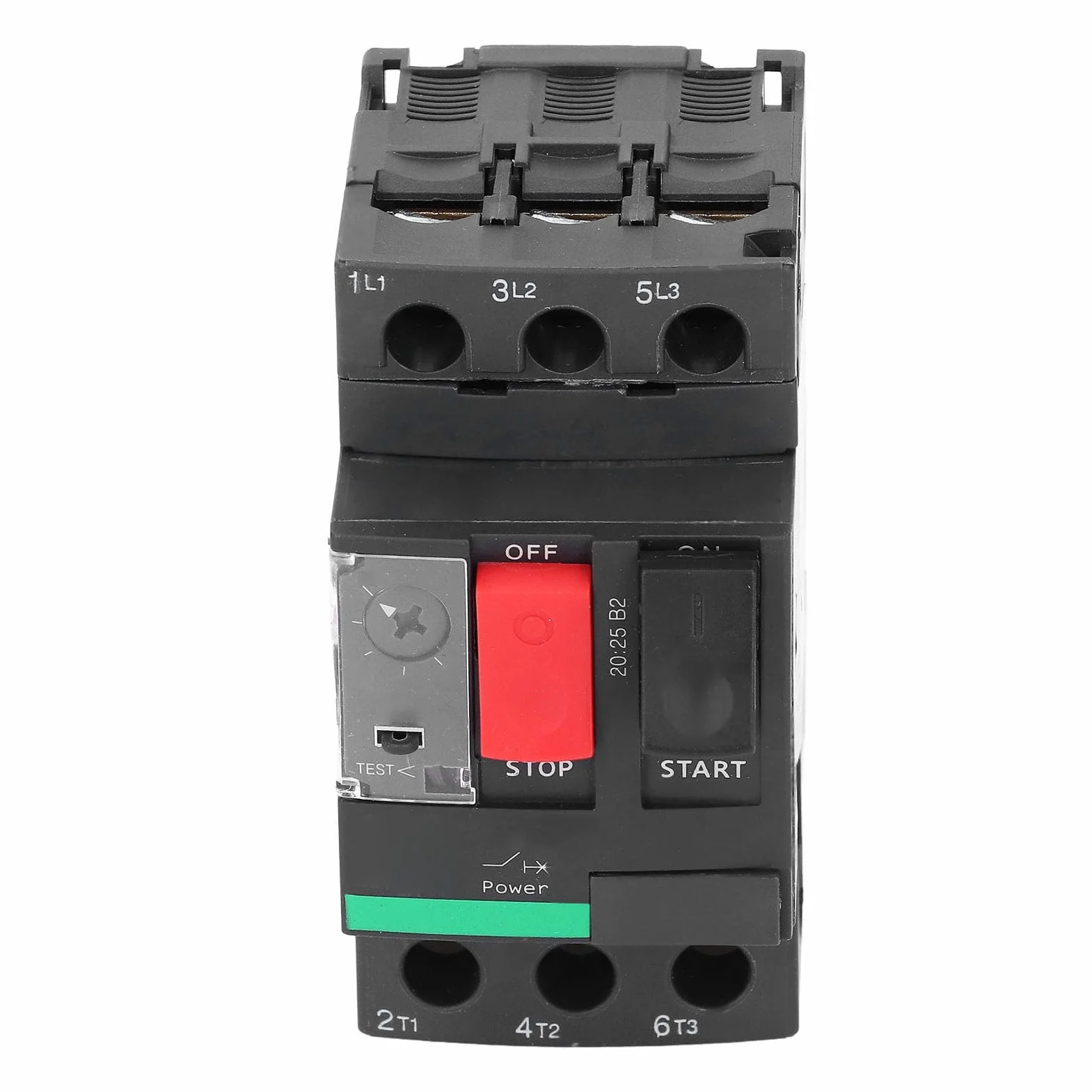 Disyuntor de Motor de 2,5 A 4 A, Interruptor Protector de Circuito con Control de Botón, Montaje en Riel de 35 Mm, para Cargas Resistivas, Capacitivas e Inductivas