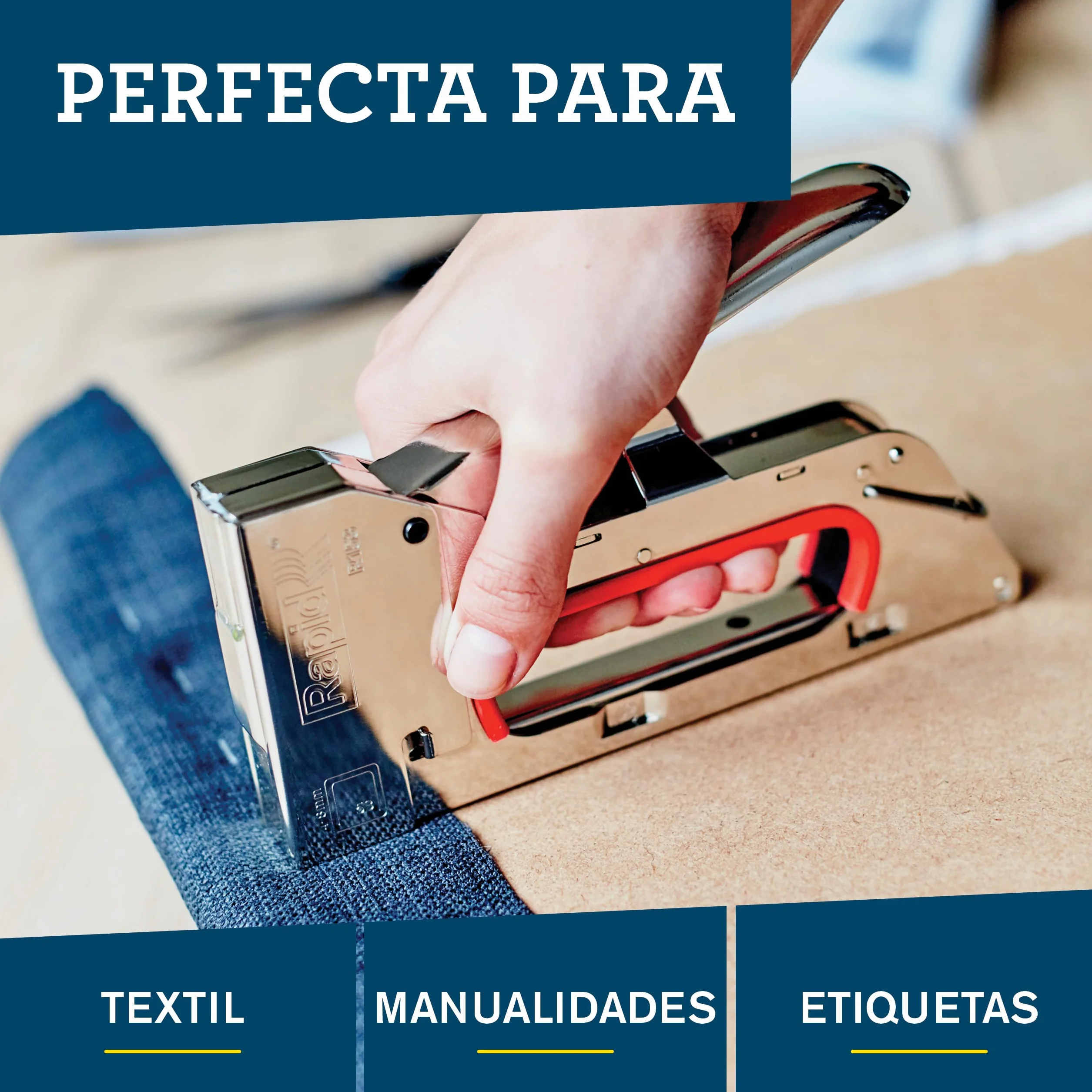 Rapid Grapadora Profesional Manual R153 PRO para Grapas No. 53, Grapadora para Tapicería con Empuñadura Ergonómica, 100% Acero, Sencillo Sistema de Carga, Fabricada en Suecia (5001665)