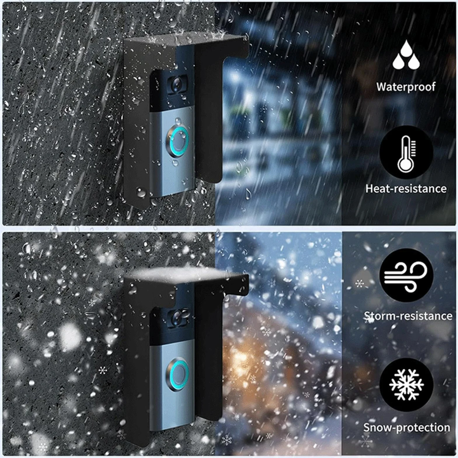 Ring Doorbell Cover | Cubierta de acero para la lluvia del timbre de la puerta, protección solar, cubierta de soporte de timbre de puerta portátil, cubierta de lluvia, cubierta de bloqueo de