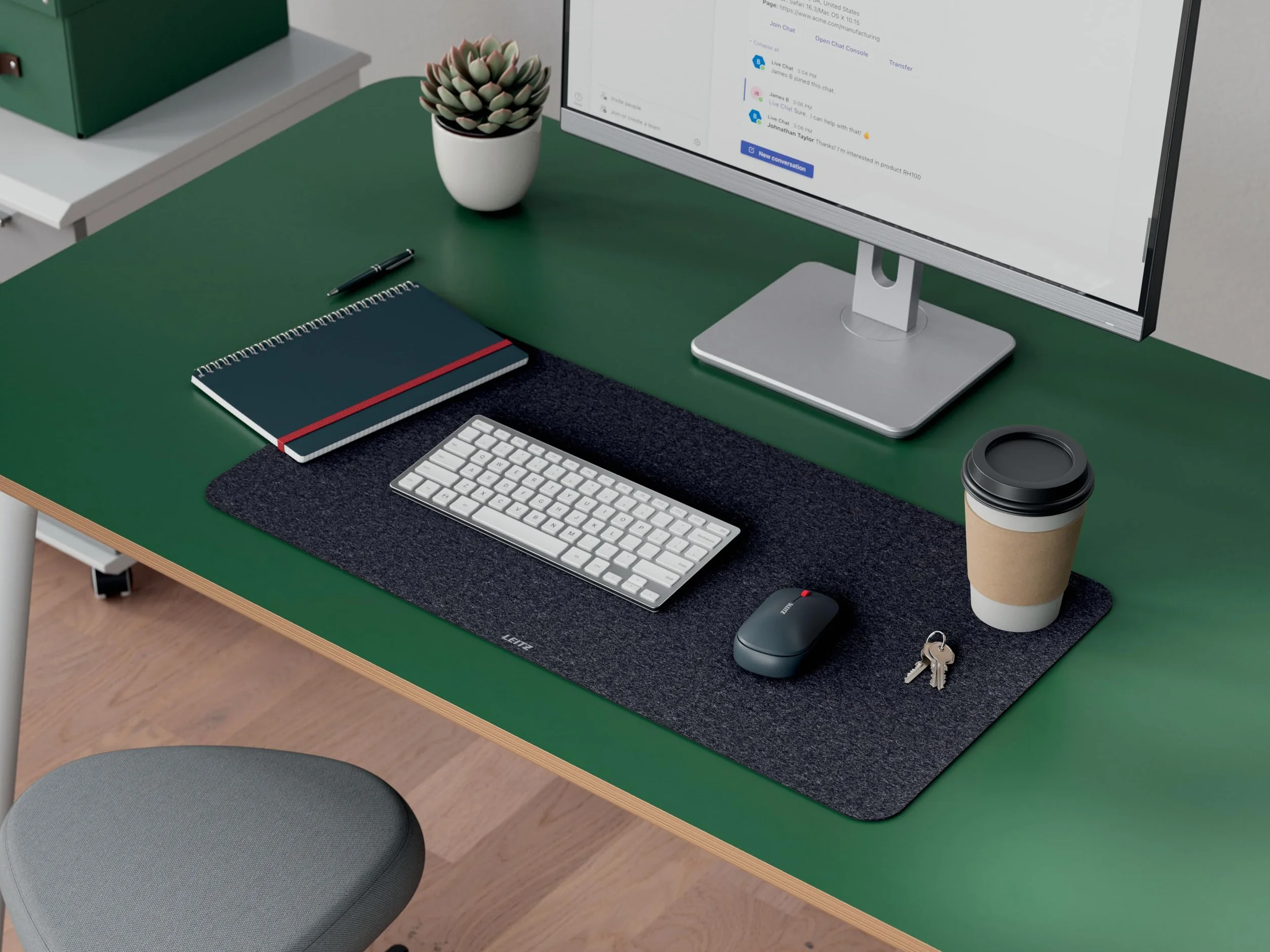 Leitz Alfombrilla de Fieltro Grande para Escritorio 70x36cm Gris Protector Antideslizante