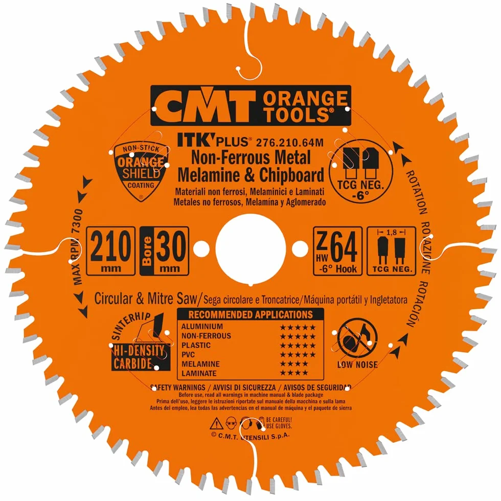 CMT 276.210.64M Sierra circular ITK-Plus® para materiales no ferrosos y compuestos D 210mm B 30 (+25) mm Z 64