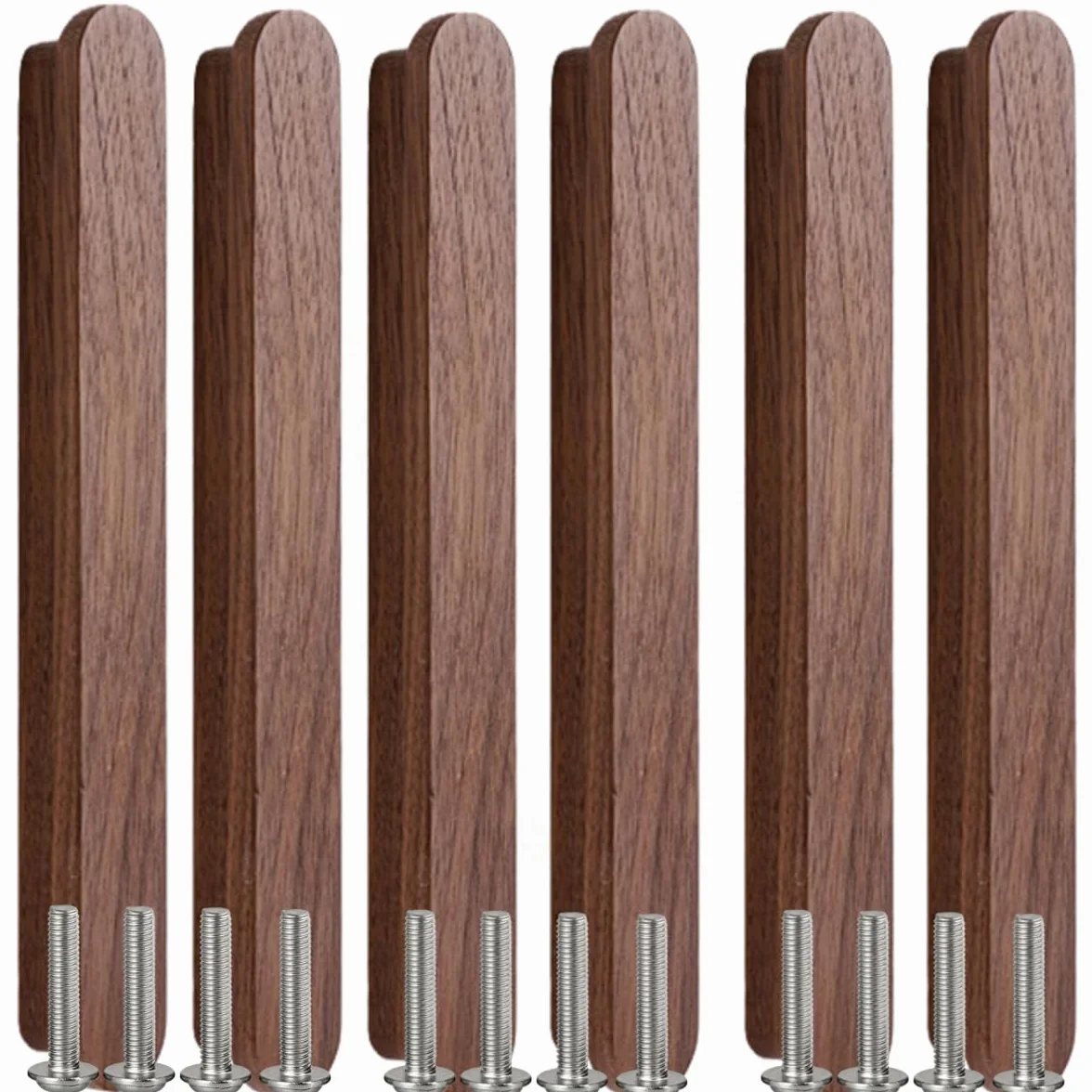Tiradores Cajones 6 Piezas Puerta De Gabinete En Forma De Manija De Madera Maciza Muebles Cajón Gabinete Manija De Madera Nogal Negro 192 Mm