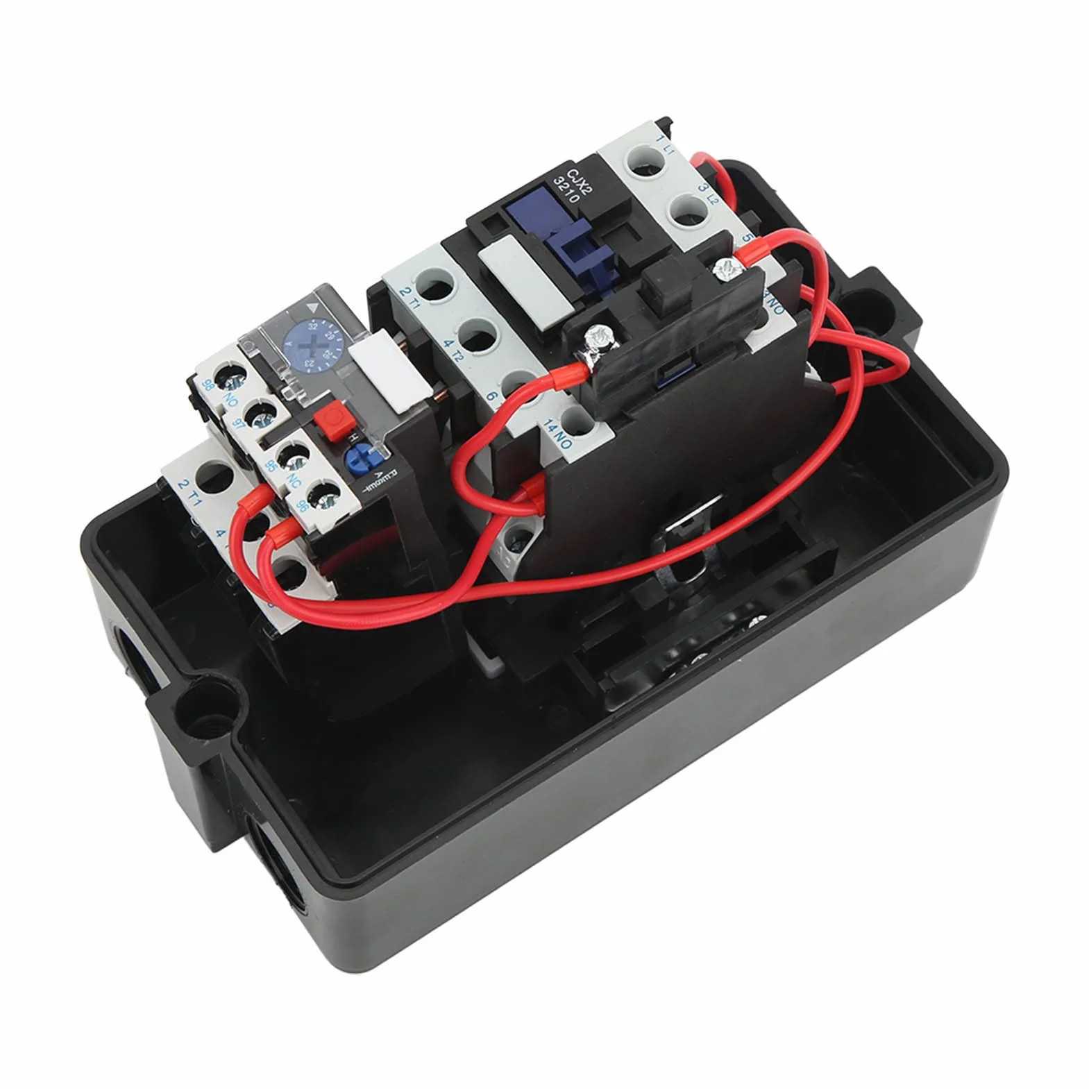 Naroote Interruptor de Control de Arranque de Motor Magnético Monofásico, Protección Inteligente, Fácil Operación, Ideal para Aplicaciones de Compresor de Aire y Agua, 1 Pieza en Material ABS