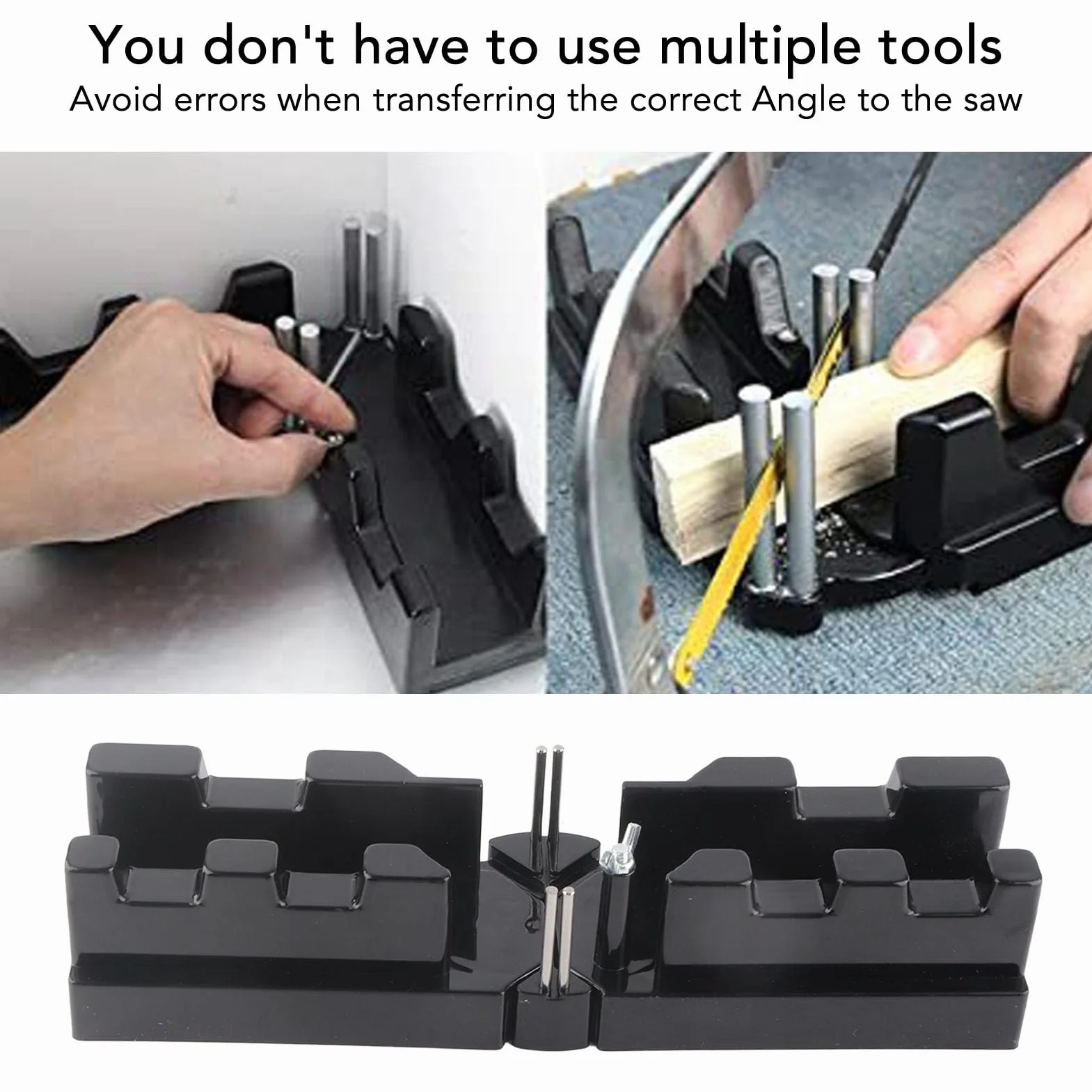 Caja de Ingletes 2 en 1 para Corte de Precisión, Compatible con Ángulos 85°-180°