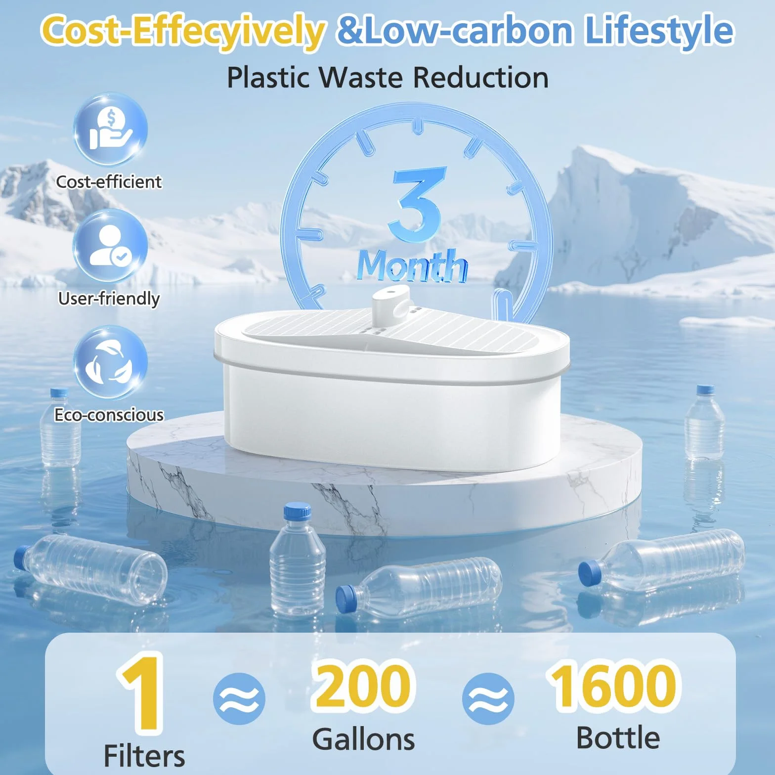 4 filtros de agua de repuesto para Waterdrop WD-PF-01A Plus, cartuchos de filtro de agua compatibles con todos los sistemas de filtración de tanques Waterdrop, certificado NSF, reduciendo impurezas