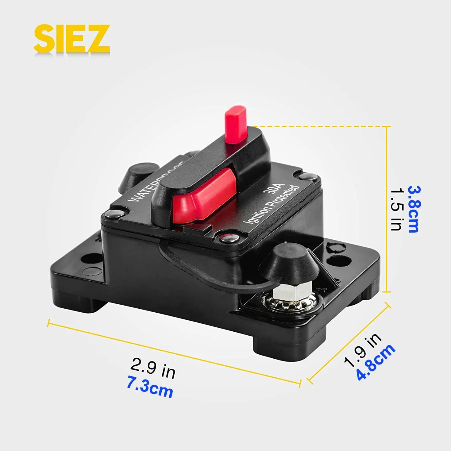 Gebildet Disyuntor de 100Amperios con Reinicio Manual Inversor de Fusibles en Línea Impermeable para Motores Marinos de Arrastre Barco ATV Alimentación Manual 12V-42VDC (100A)