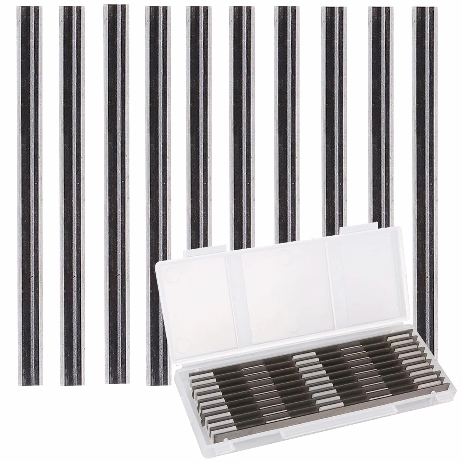 10 Piezas 82mm Juego de Cuchillas HSS para Cepillo Eléctrico (82x5.5x1.2mm), Repuesto para Bosch, Cepillos de Madera Manuales y Máquinas de Carpintería