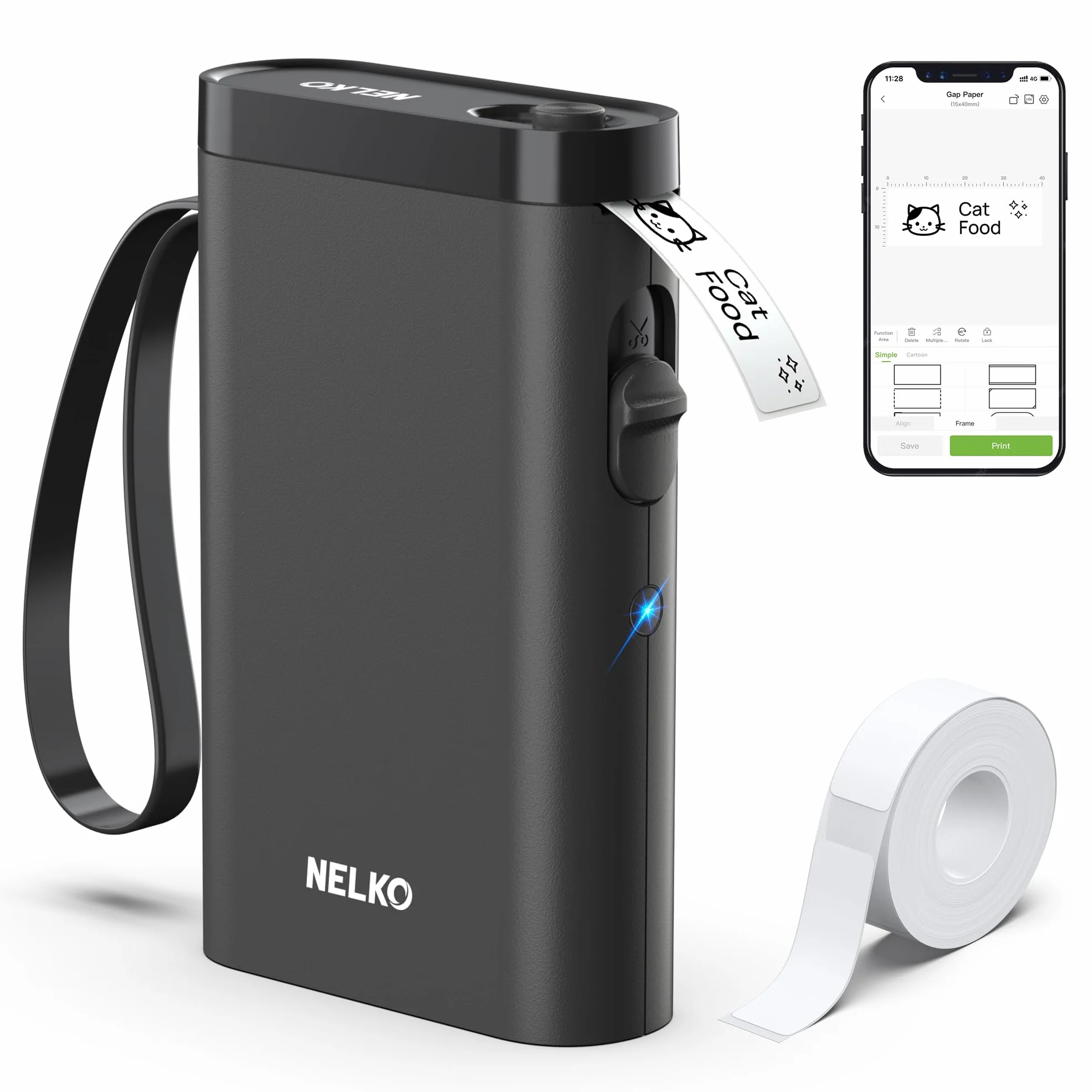 Nelko P21 Etiquetadora Bluetooth, Mini Impresora Térmica, Etiquetadoras Adhesivas, Negro
