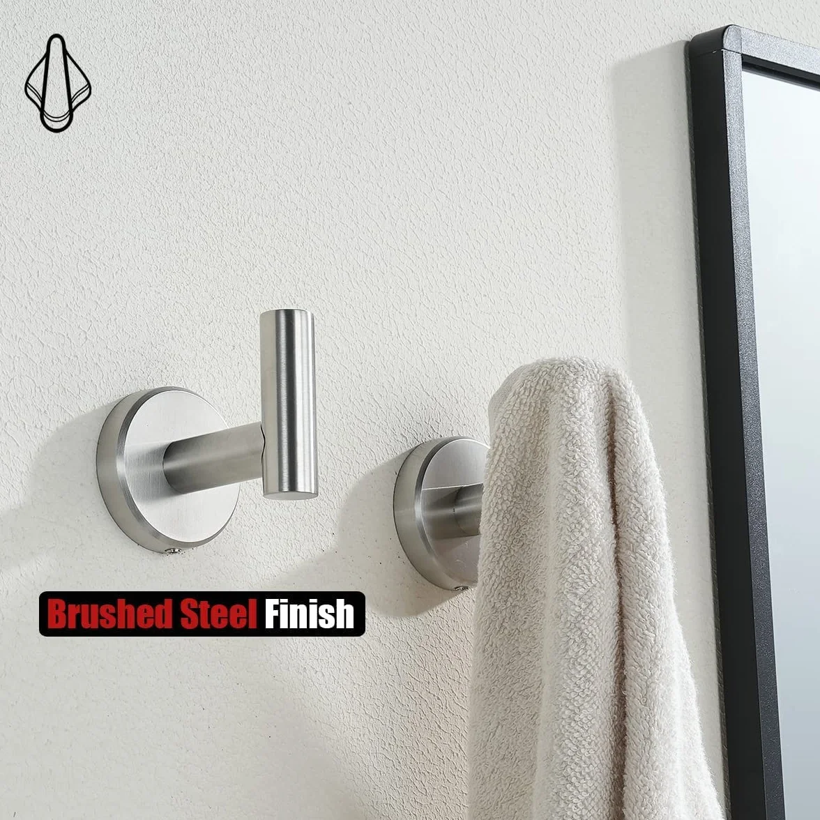 YUET 2 Piezas de Toalla Gancho Colgador Toalleros de Gancho para Baño de Pared de SUS 304 Acero Inoxidable Percha Perchero para Colgar para Sombrero Ropa Abrigo Albornoz Cocina (Plata cepillada)