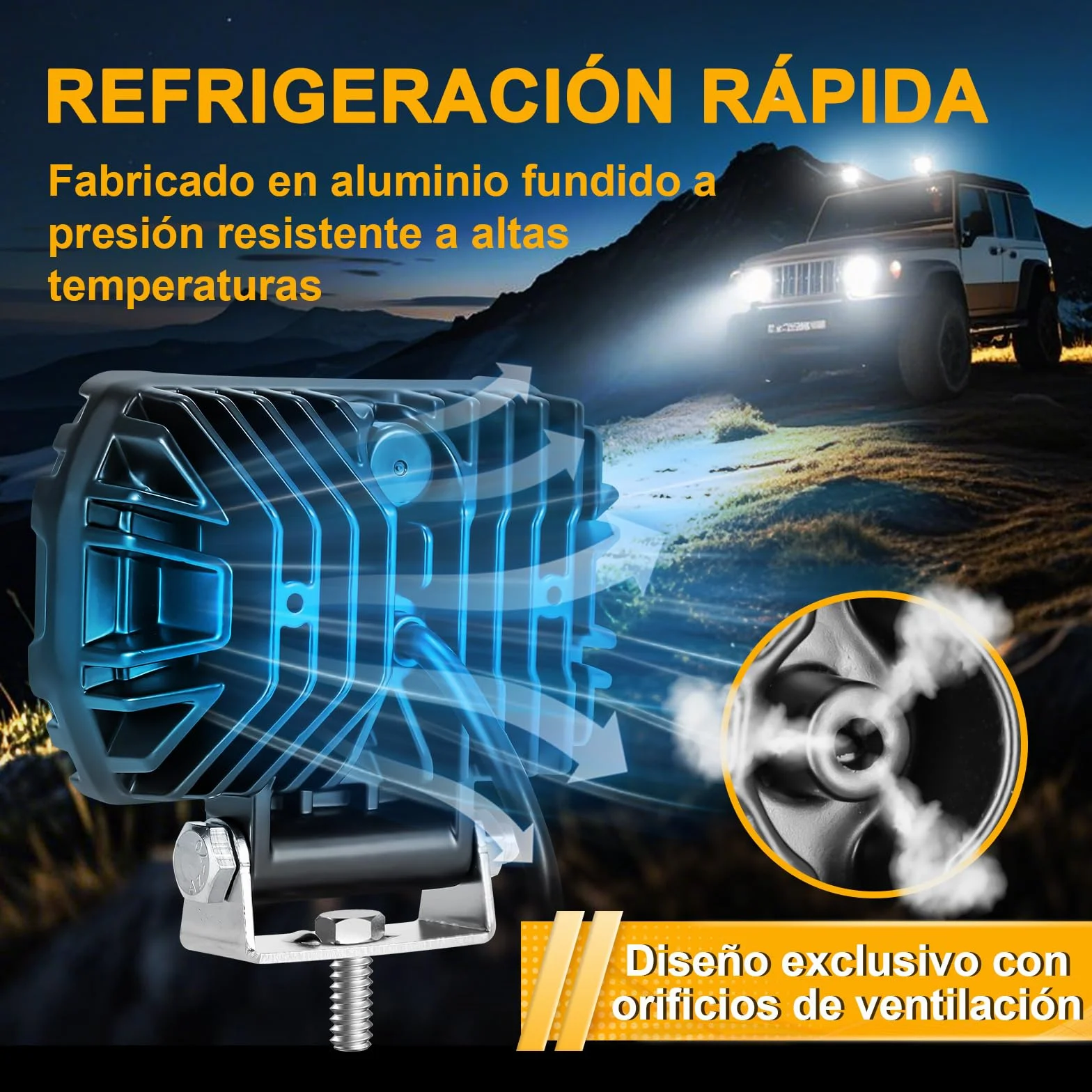 antom 2 focos led 12v 168W 9-60V 18000 lumenes faros led tractor IP68 impermeable 4,5 pulgadas luz auxiliar para excavadoras, tractores, remolques, ATV, entusiastas del outdoor