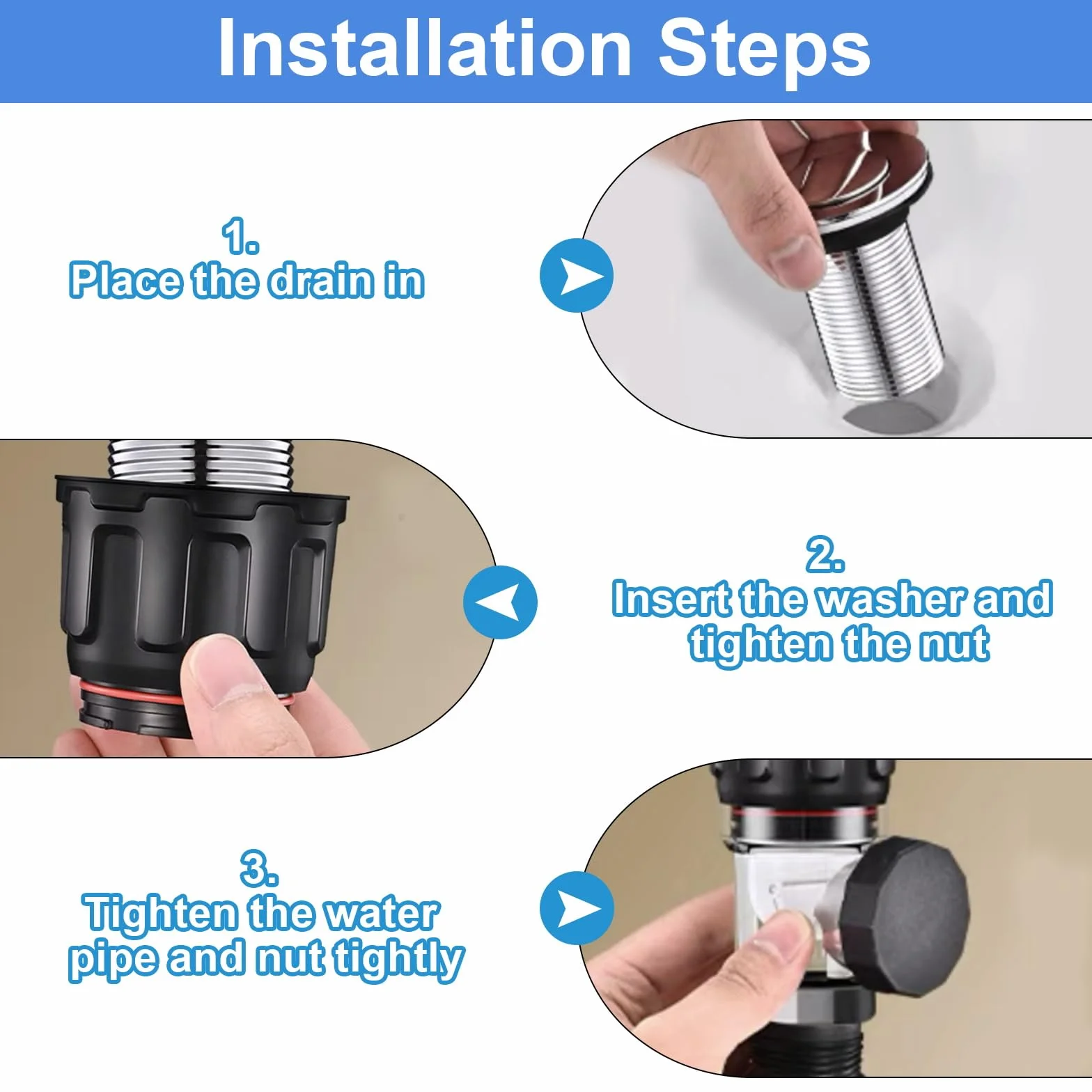 Sifón Lavabo Flexible Kit con Manguera de Drenaje Retráctil y Tapón para Baño y Cocina