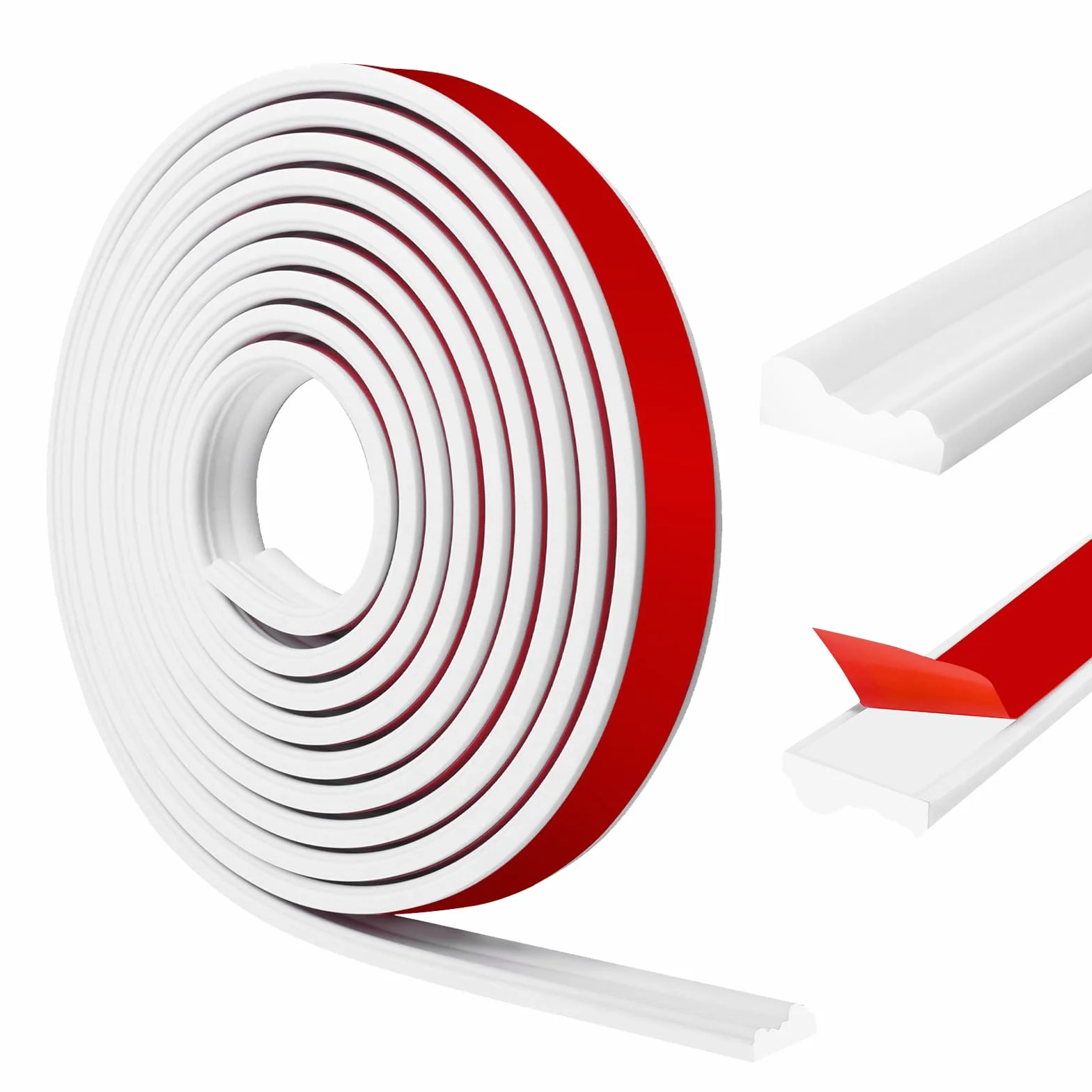 Molduras de pared autoadhesivas flexibles para techo decoración DIY (blanco, 22mm x 6m)