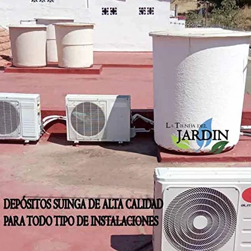Suinga. DEPOSITO DE Agua de Poliester Fibra de Vidrio 200 litros cilíndrico. Incluye tapadera. Diámetro Ø 70 cm Altura 74 cm. Capacidad exacta 210 litros