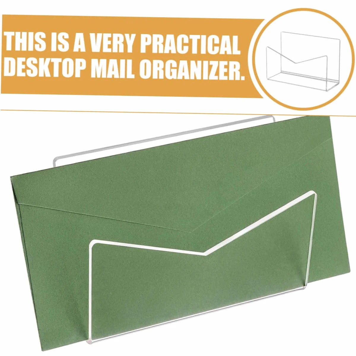 TEHAUX Organizador De Correo Transparente Acrílico Bandeja De Papel Porta Sobres Revistero Para Mesa