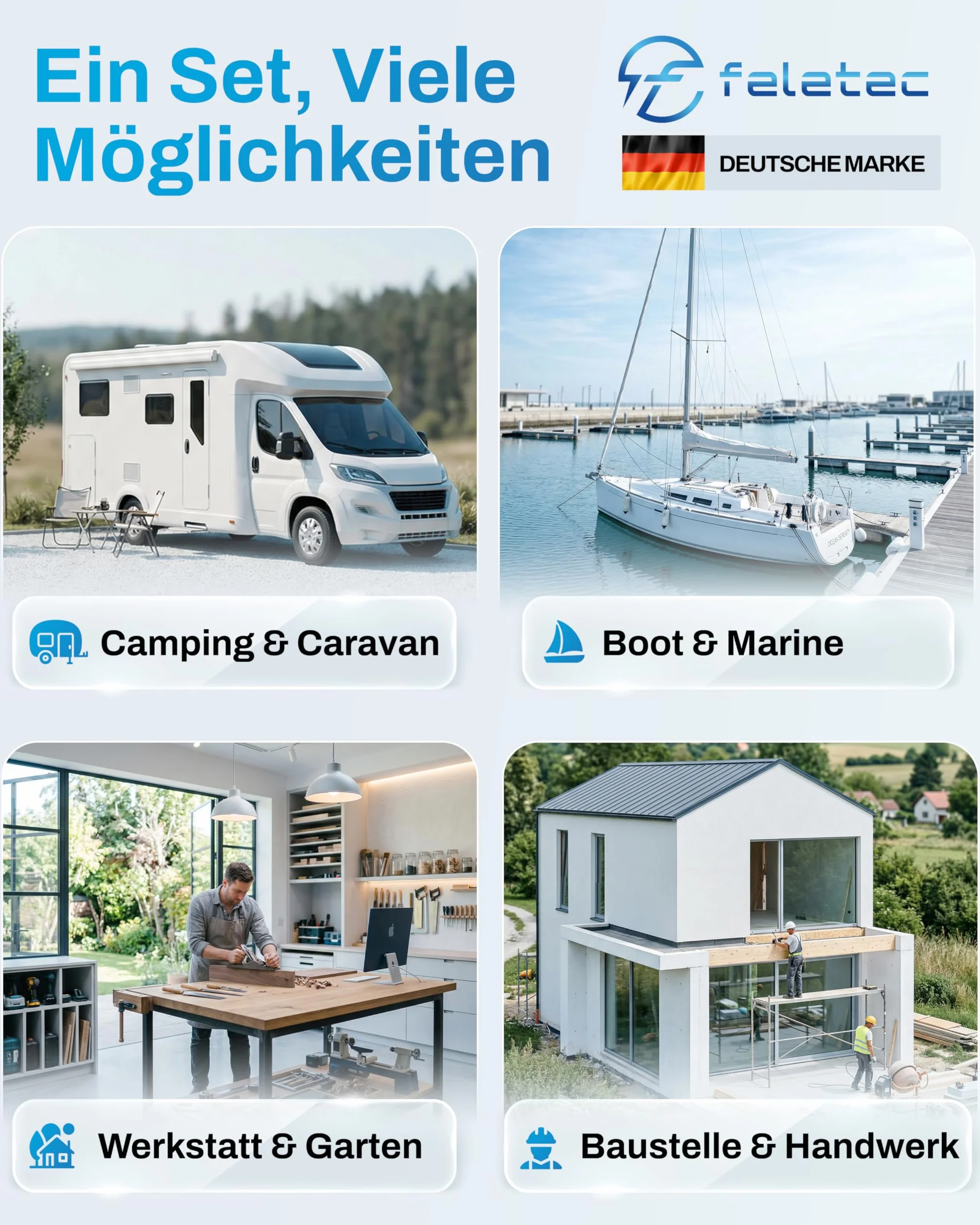 2x Adaptadores CEE – Enchufe CEE a toma Schuko y enchufe Schuko a toma CEE 230V 16A – Ideal para camping, autocaravanas y caravanas