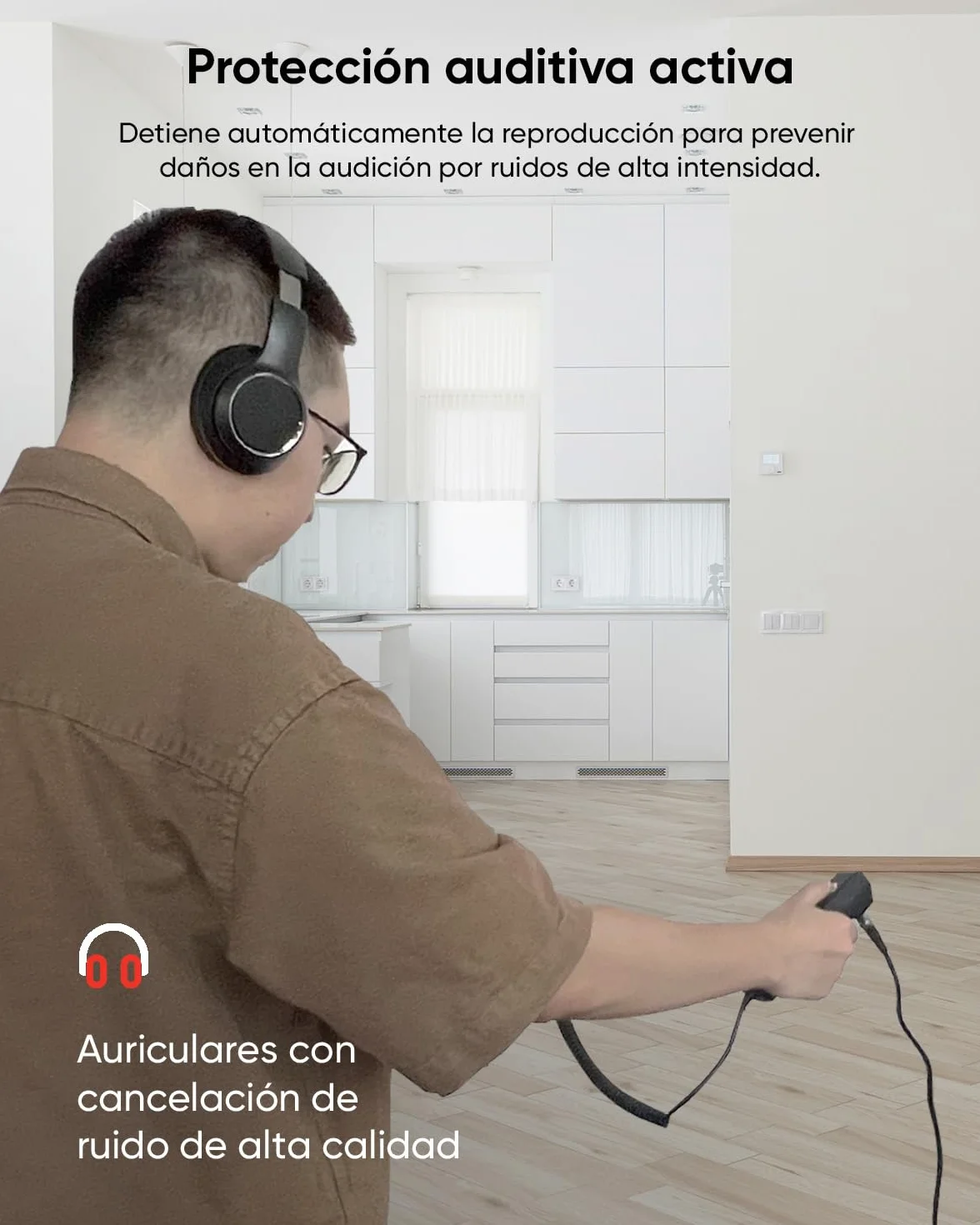 HIKMICRO AD21S Detector acústico de Fugas de Agua – Herramienta Profesional para detección de Fugas en tuberías subterráneas y en Interiores, con Auriculares y Estuche de Almacenamiento