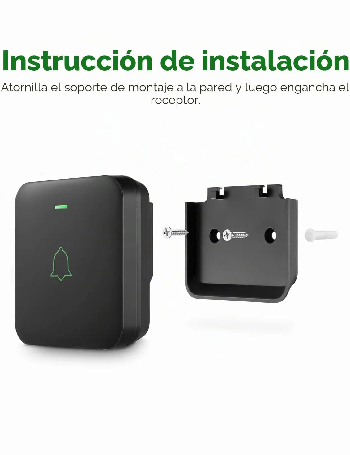 AVANTEK Waterpoof Timbre de puerta inalámbrico, funciona con pilas, funciona a 1000 pies, kit de timbre portátil con 52 melodías, 5 niveles de volumen y sonido de calidad de CD