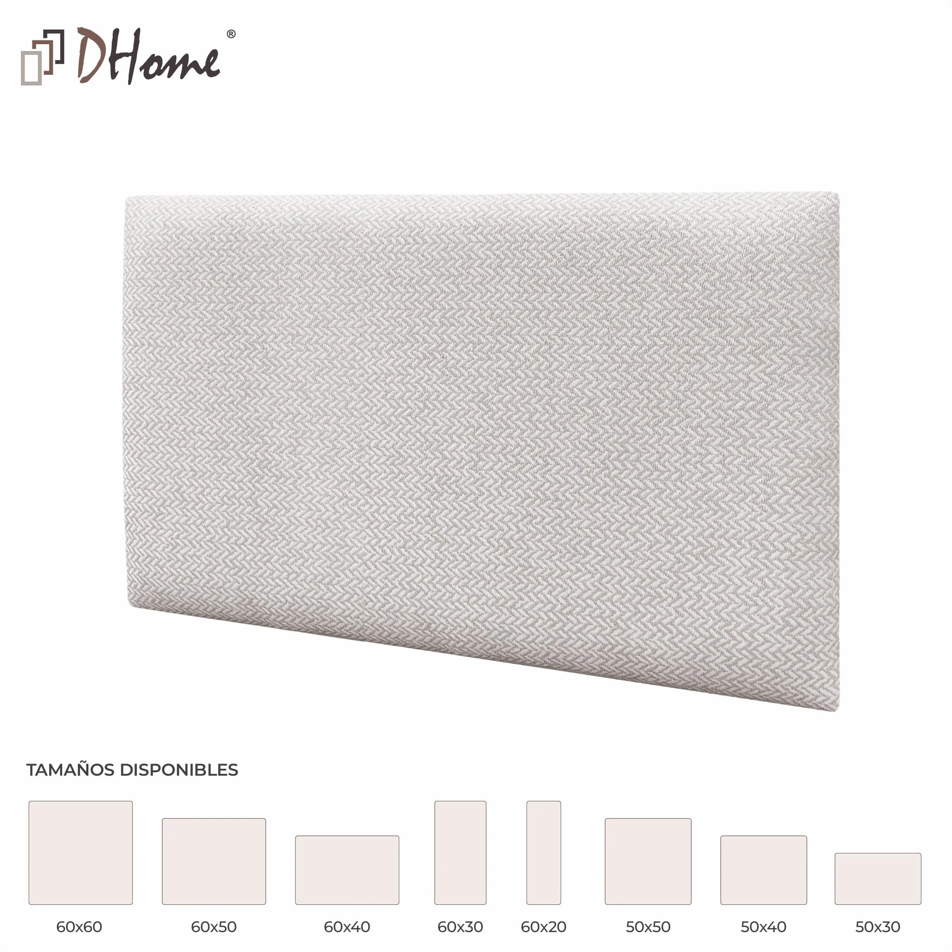 DHOME Juego de 1 Panel Tapizado Exclusivo Pack Serie Luxury Edition Autoadhesivos para Pared Acústicos Absorbentes Protección Impactos Cabeceros Decoración Hogar (Espigas Beige, 60x40cm, x1)