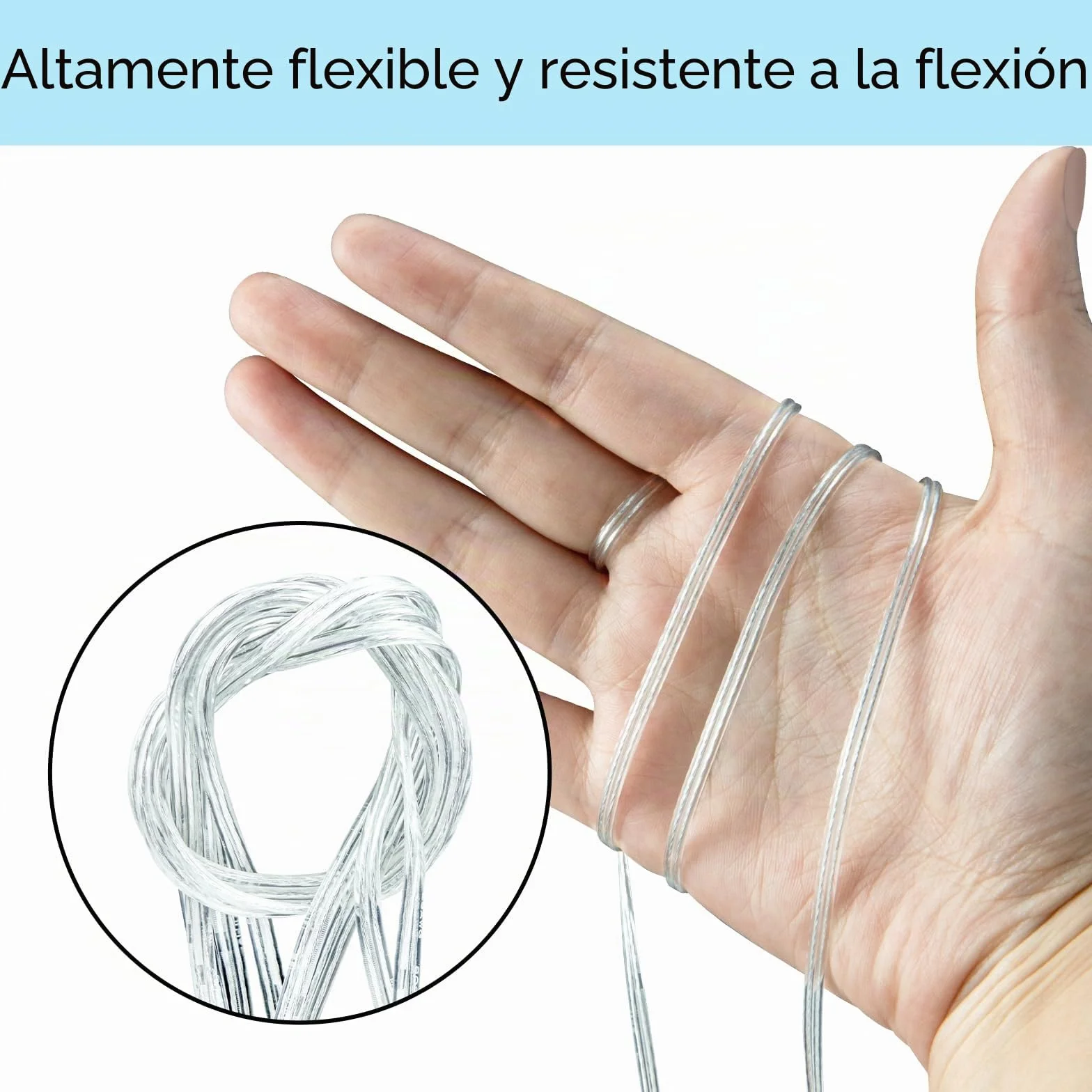 Cable Transparente 2 Hilos 10 m 0,08 mm² 28AWG PVC Flexible para Electrodomésticos