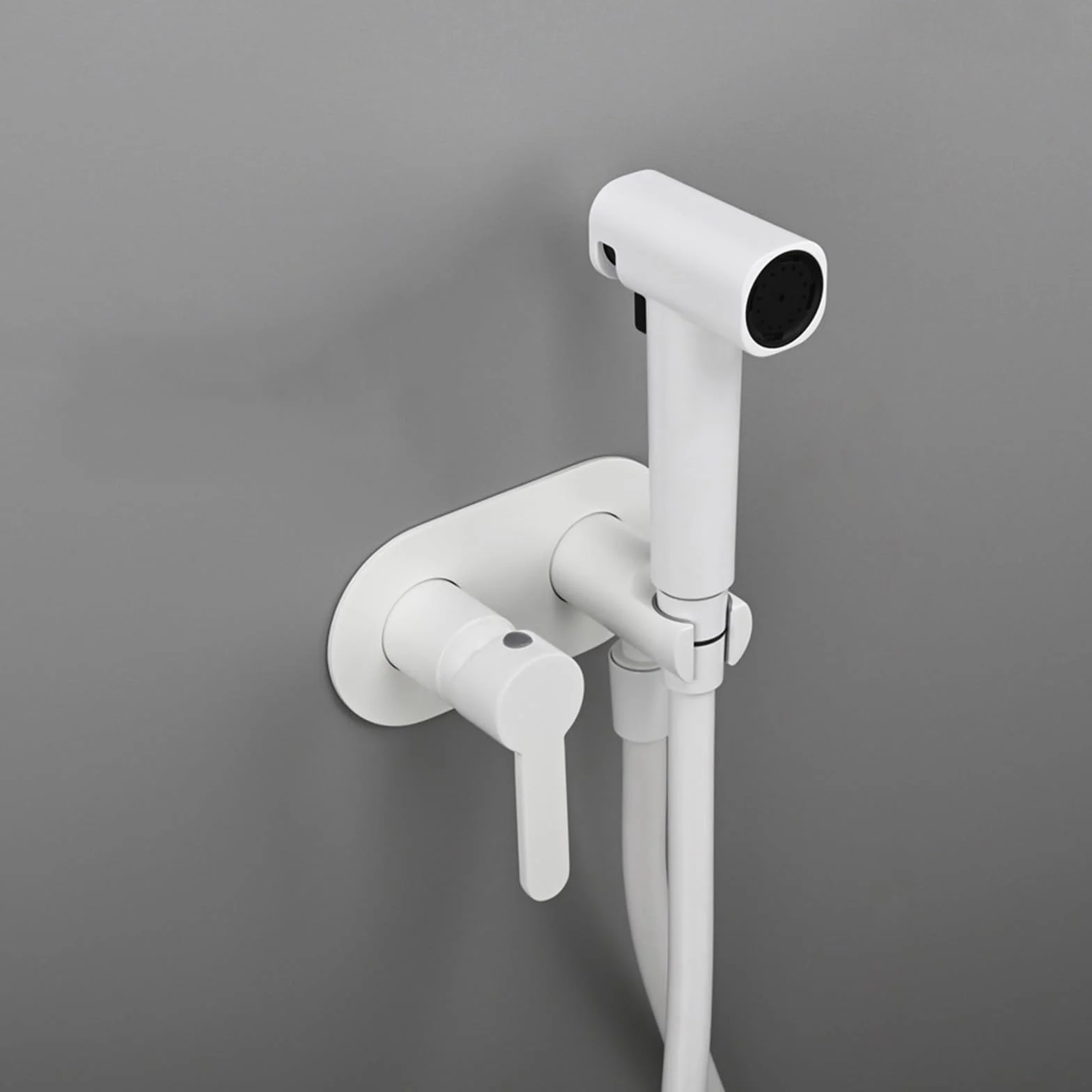 Grifo Bidet para Wc Empotrado Ducha Higienica para Wc Agua Fria Y Caliente Modo Dual,Blanco
